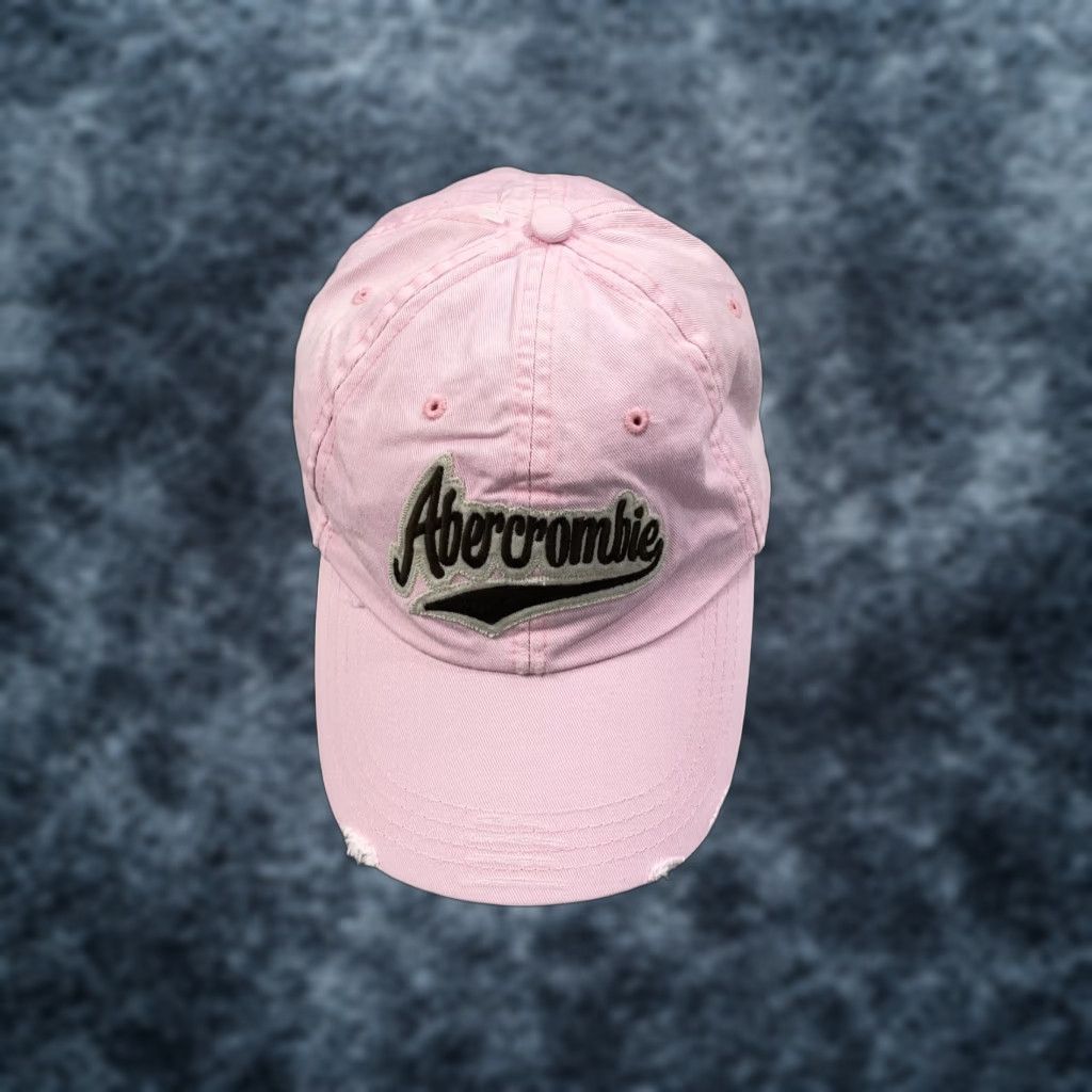 Abercrombie & Fitch VINTAGE Abercrombie and Fitch Hat Adult Pink Script Distressed Dad Cap Logo Y2K Size ONE SIZE - 1 Thumbnail