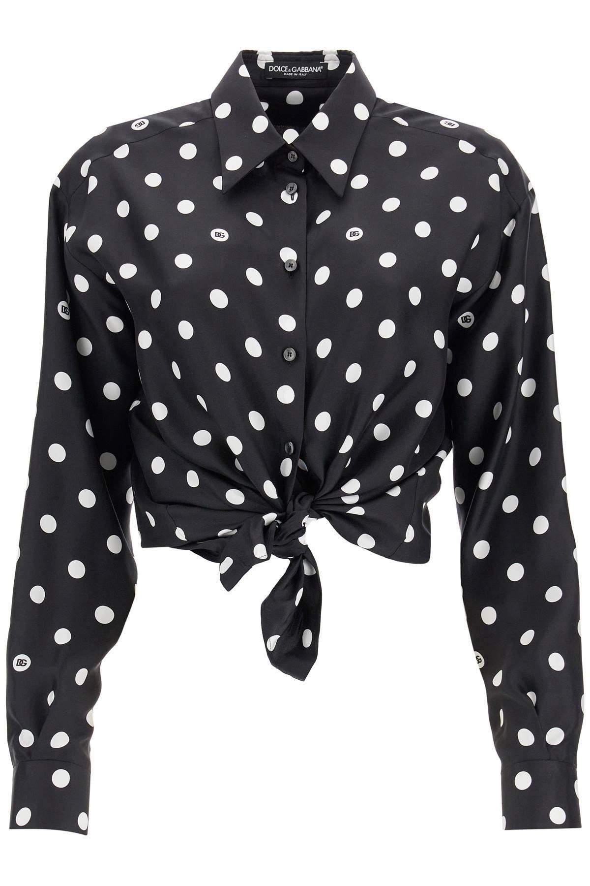 Dolce & Gabbana DOLCE & GABBANA Silk Polka Dot Print Blouse Size S / US 4 / IT 40 - 1 Thumbnail