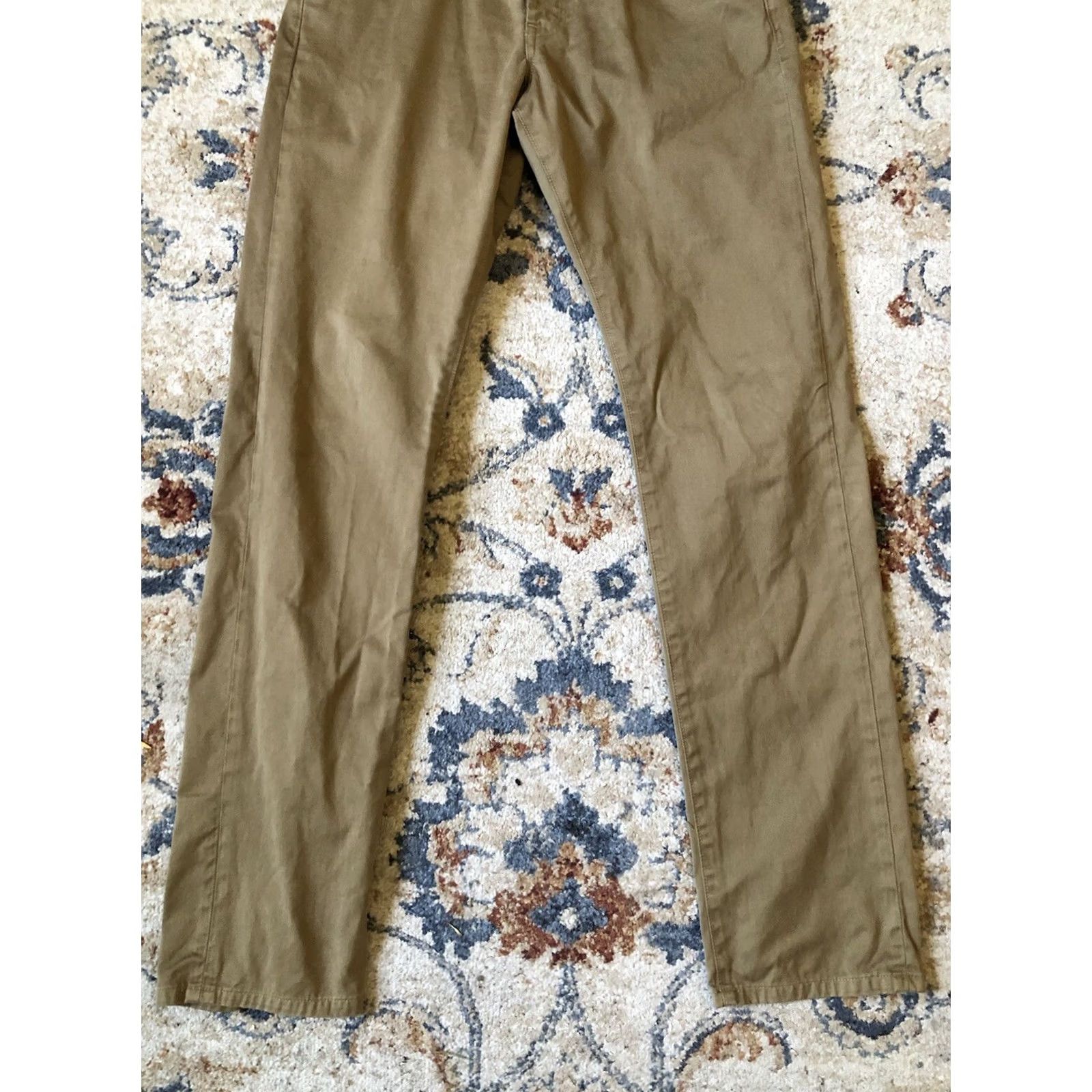 Vintage Grown & Sewn Pants Mens 30 Brown Slim Straight Button Fly 30x34 USA Chino Casual Modern Mens Size US 30 / EU 46 - 4 Thumbnail