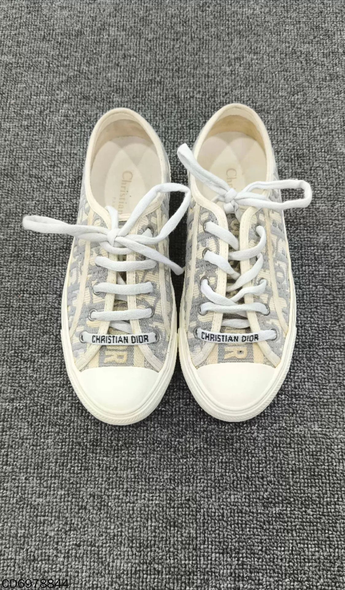 Dior Dior Walk'n'Dior Gray Allover Logo Canvas Sneakers Size US 5 / IT 35 - 2 Thumbnail
