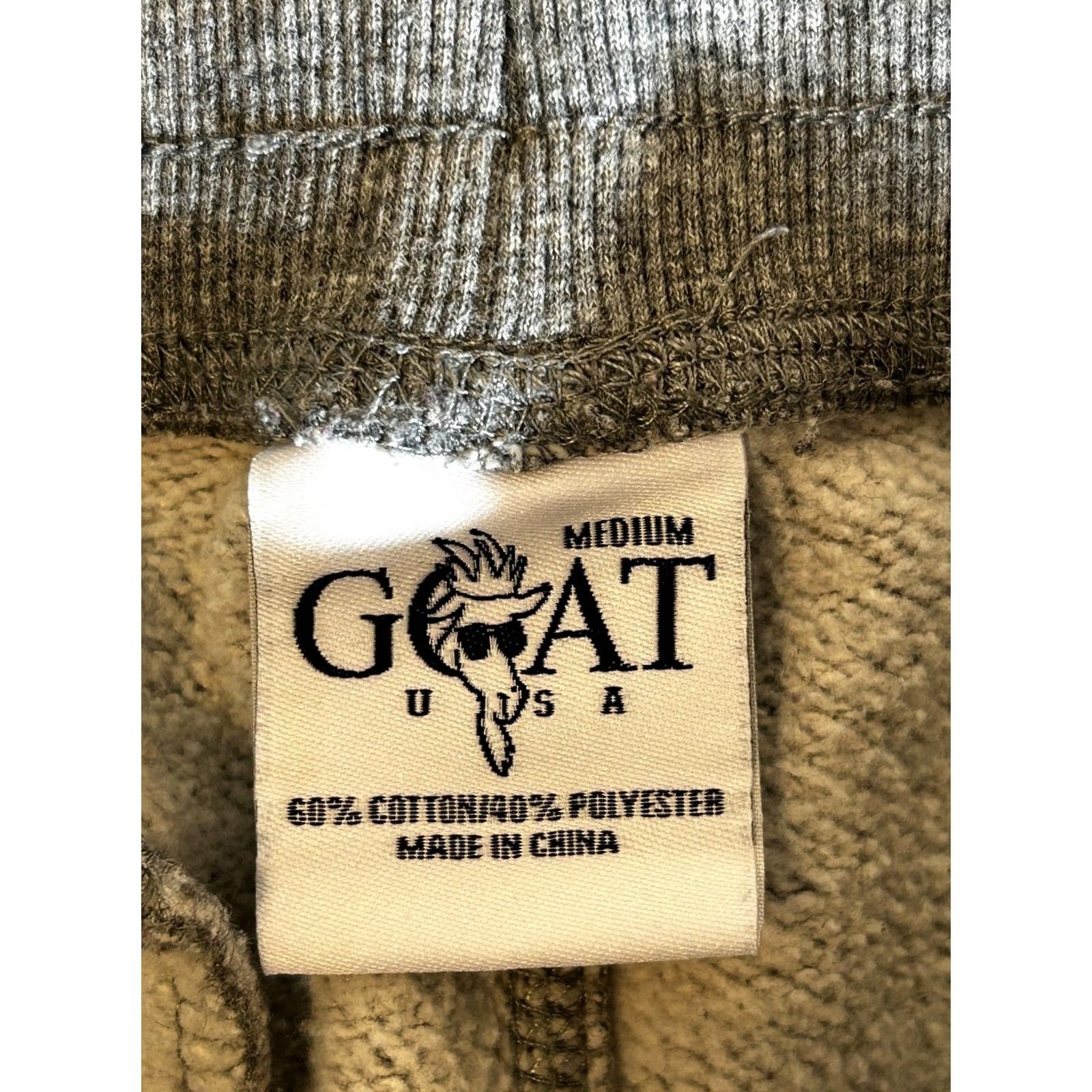 Vintage GOAT USA Jogger Pants Mens Medium Gray Fleece Pocket Zipper Waist Drawstring Athletic Casual Tapered Leg Gym Size US 31 - 6 Thumbnail