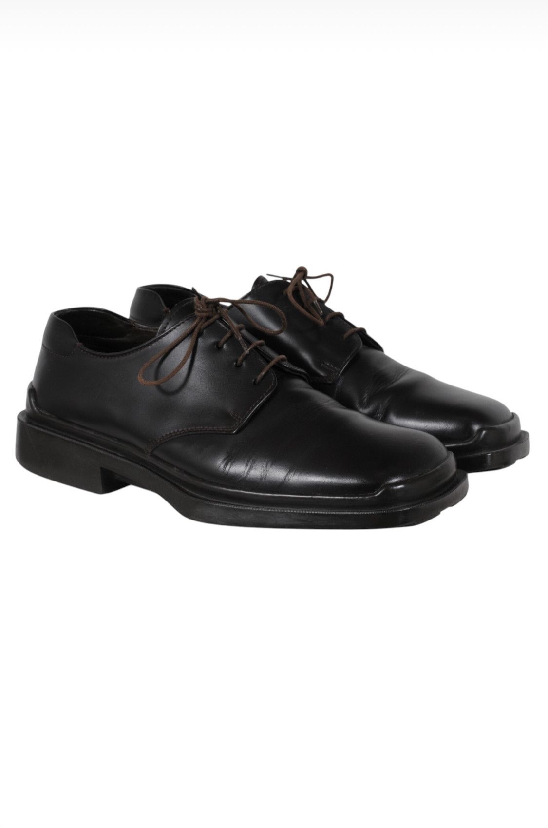 Prada Prada AW99 Vtg Square Toe Lace Up 11 UK 10 Dark Brown Leathe Size US 11 / EU 44 - 1 Thumbnail