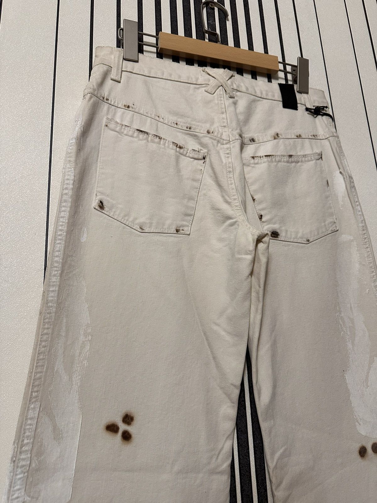 Gianfranco Ferre S/S04 Gianfranco Ferre Burned Painted Y2k Flared Denim Pants Size US 30 / EU 46 - 14 Thumbnail
