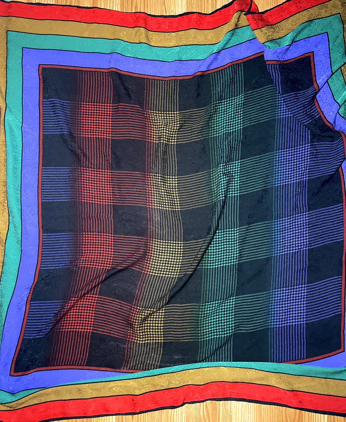 Vintage Carla Ri Vintage France Jacquard Large Silk Scarf Size ONE SIZE - 2 Thumbnail