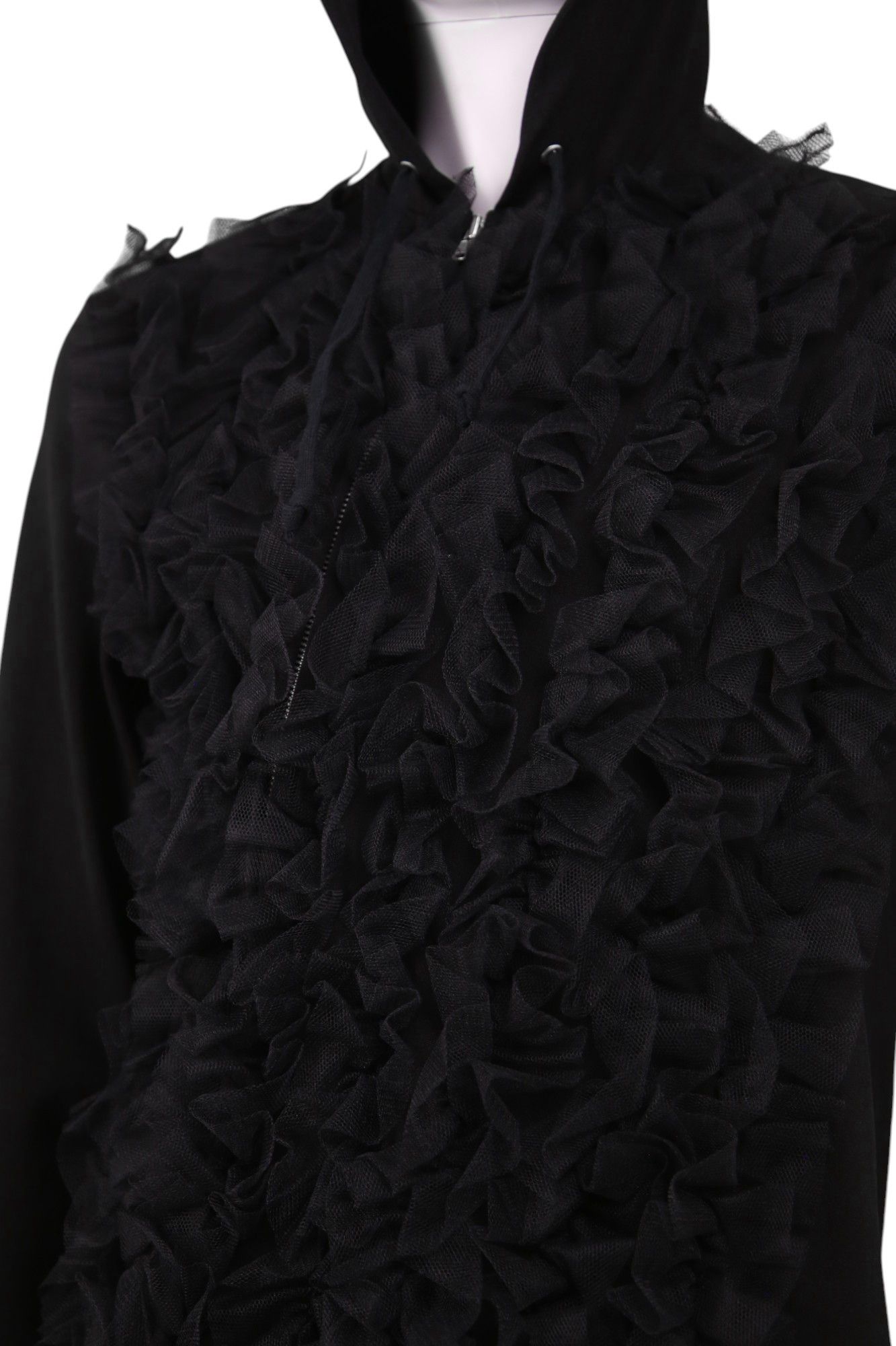 Comme des Garcons Homme Plus F/W 2022 Black Hoodie with Tulle Size US S / EU 44-46 / 1 - 7 Thumbnail