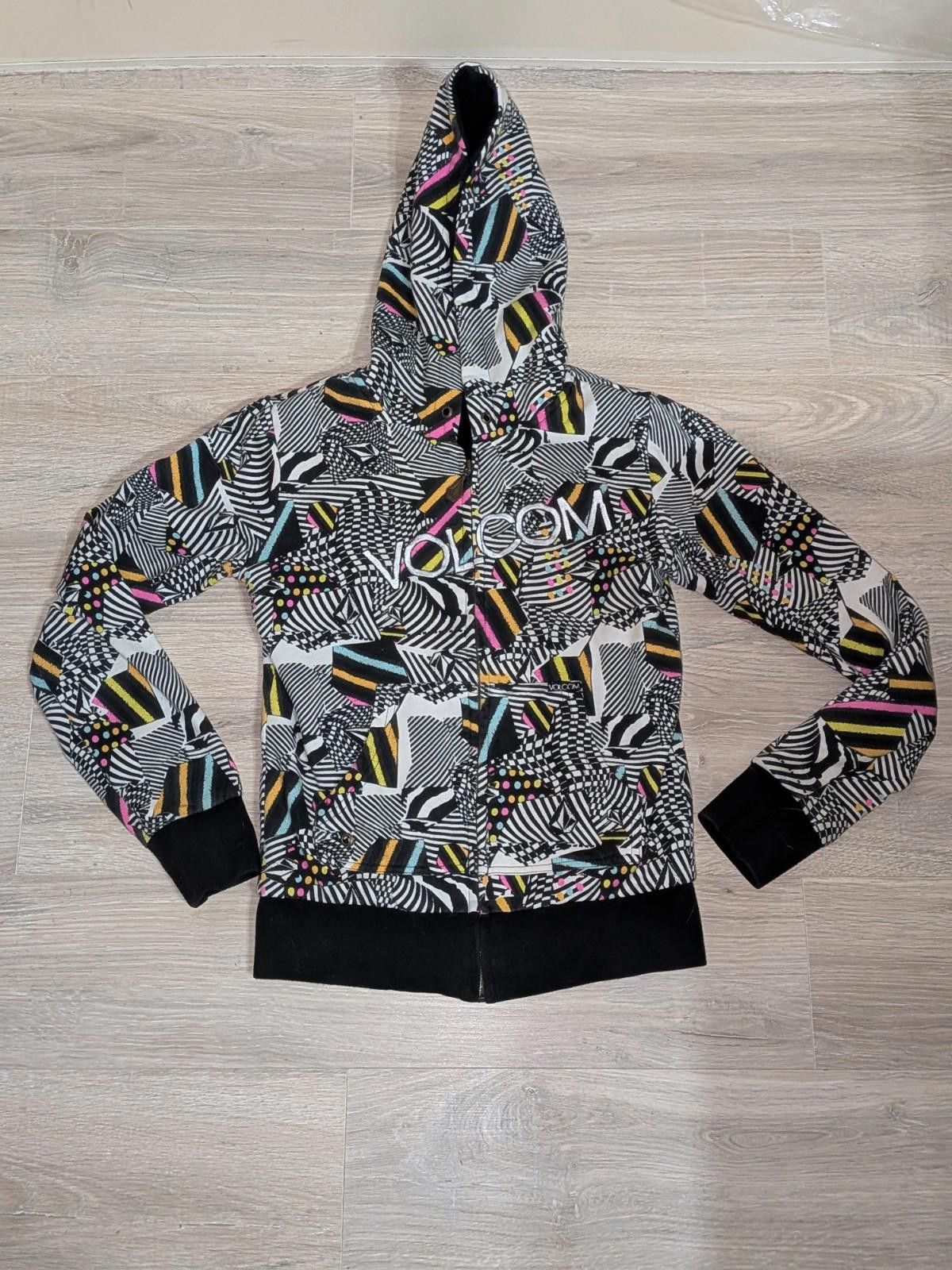 Volcom VTG Y2K Volcom Neon Trippy Geometric Zip Up Skater Hoodie XS Size XS / US 0-2 / IT 36-38 - 8 Thumbnail