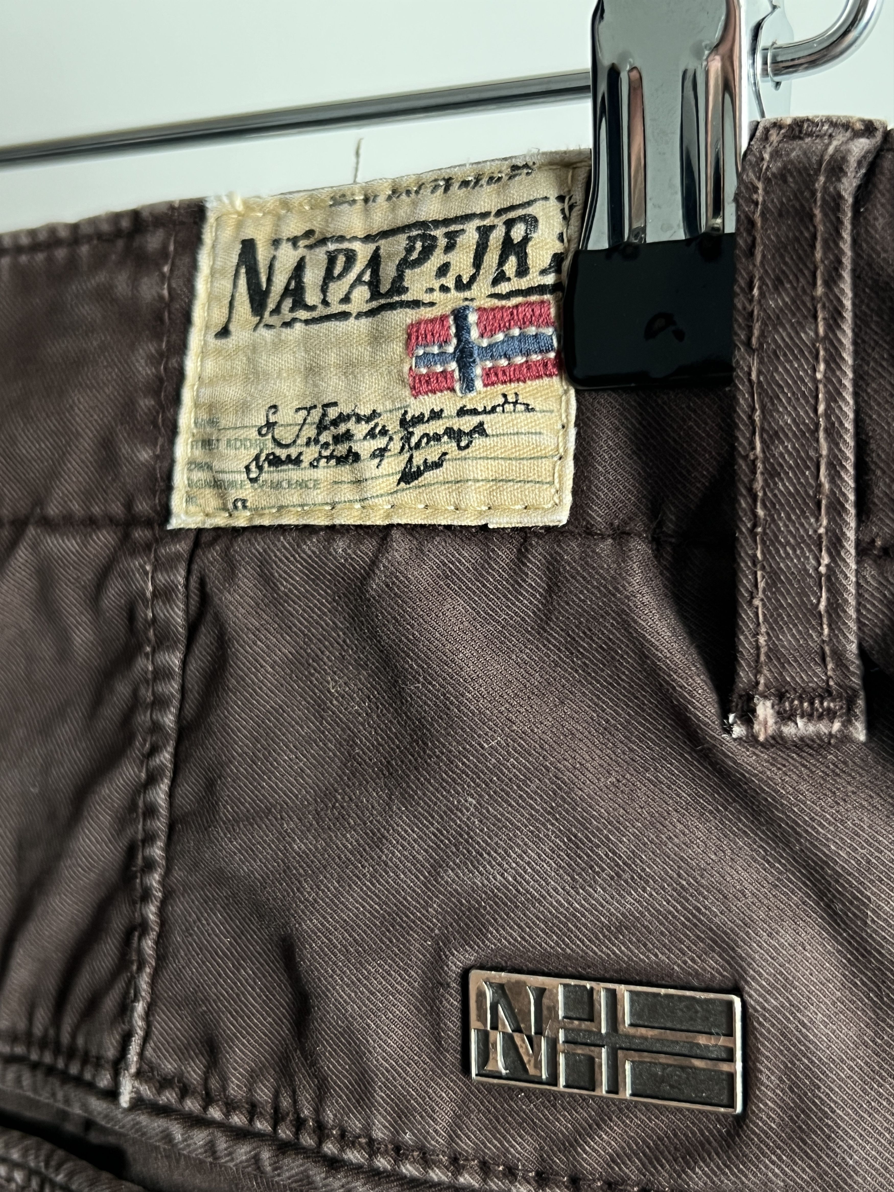 Napapijri × Vintage Mens Brown Straight Leg Chino Trousers Pants by Napapijri Size US 34 / EU 50 - 7 Thumbnail