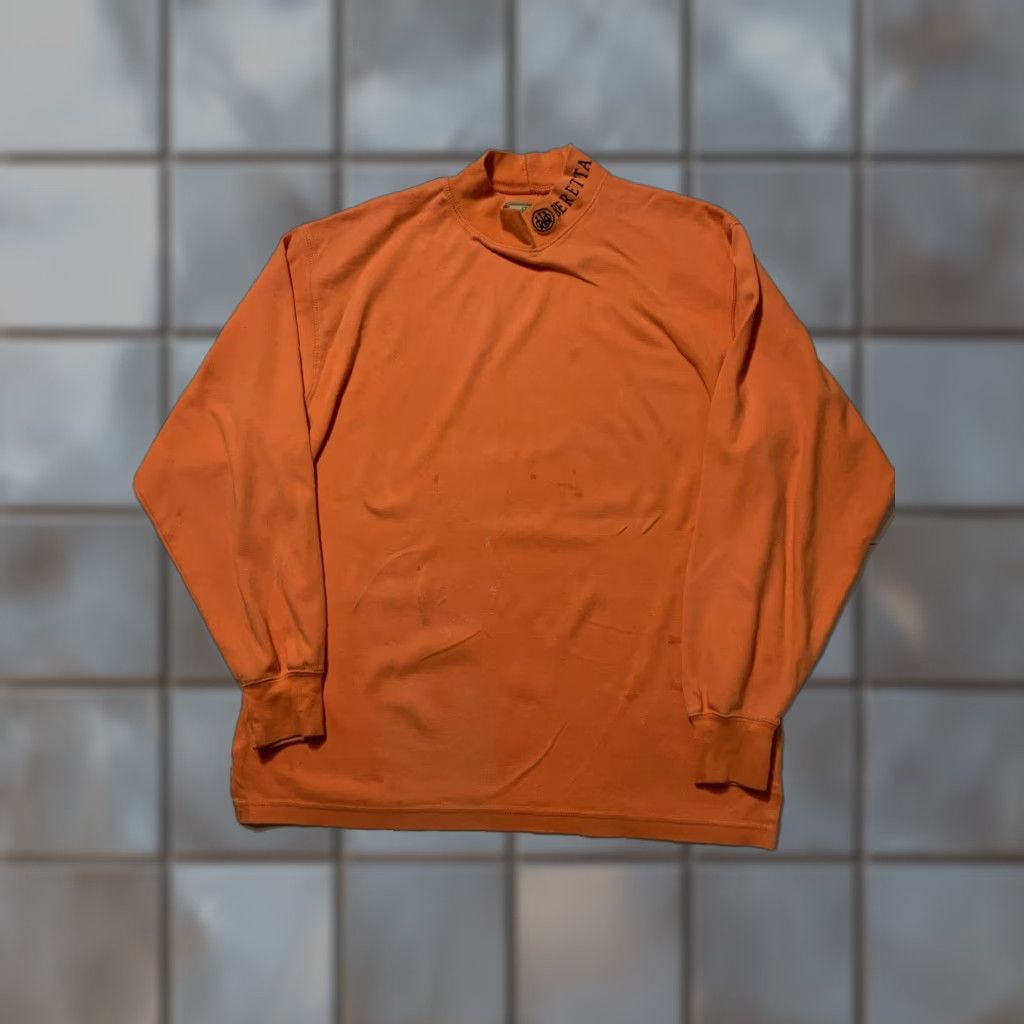 Vintage Beretta Italian Firearms Weapons Orange Mock Neck L/S Embroidered Shirt MD Size US M / EU 48-50 / 2 - 1 Thumbnail