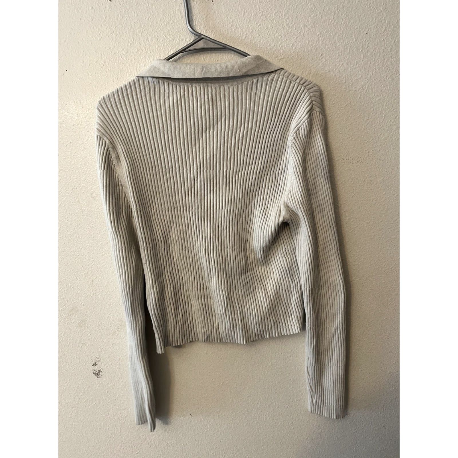 Vintage Aerie Cardigan Sweater Top Women Size XL Gray Ribbed Collared Button Down Women Size XL / US 12-14 / IT 48-50 - 3 Thumbnail