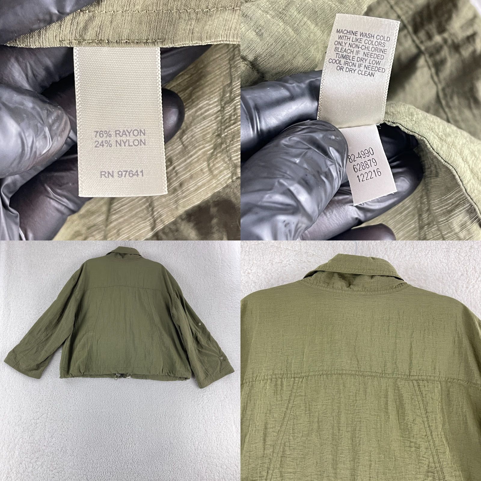 J. Jill J. Jill Jacket Womens Size XL Green Full Zip Long Sleeve Lightweight Mock Neck Size XL / US 12-14 / IT 48-50 - 9 Thumbnail
