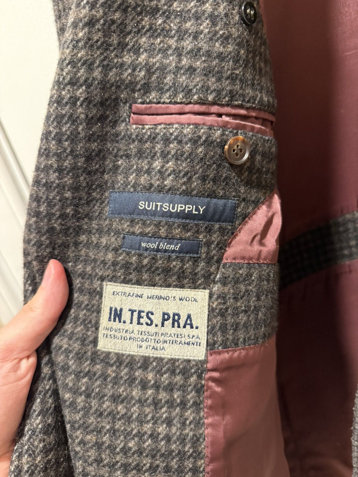 Suitsupply Suitsupply Brown Houndstooth Overcoat Size US M / EU 48-50 / 2 - 3 Thumbnail