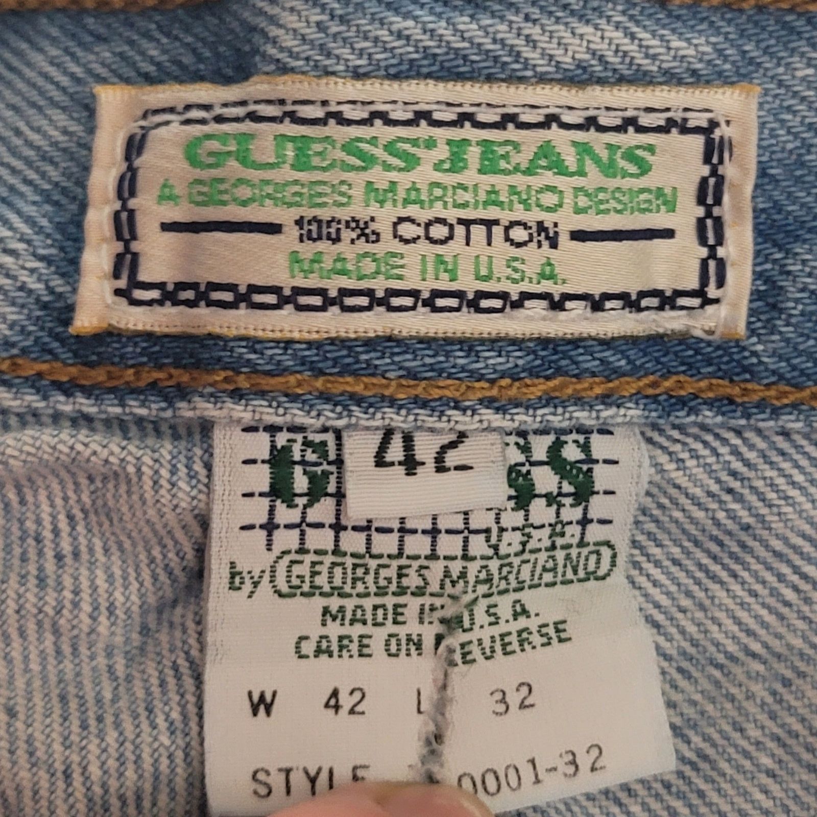 Guess Vintage 90s Guess Jeans High Rise Faded Distressed Jeans Size 37" - 4 Thumbnail