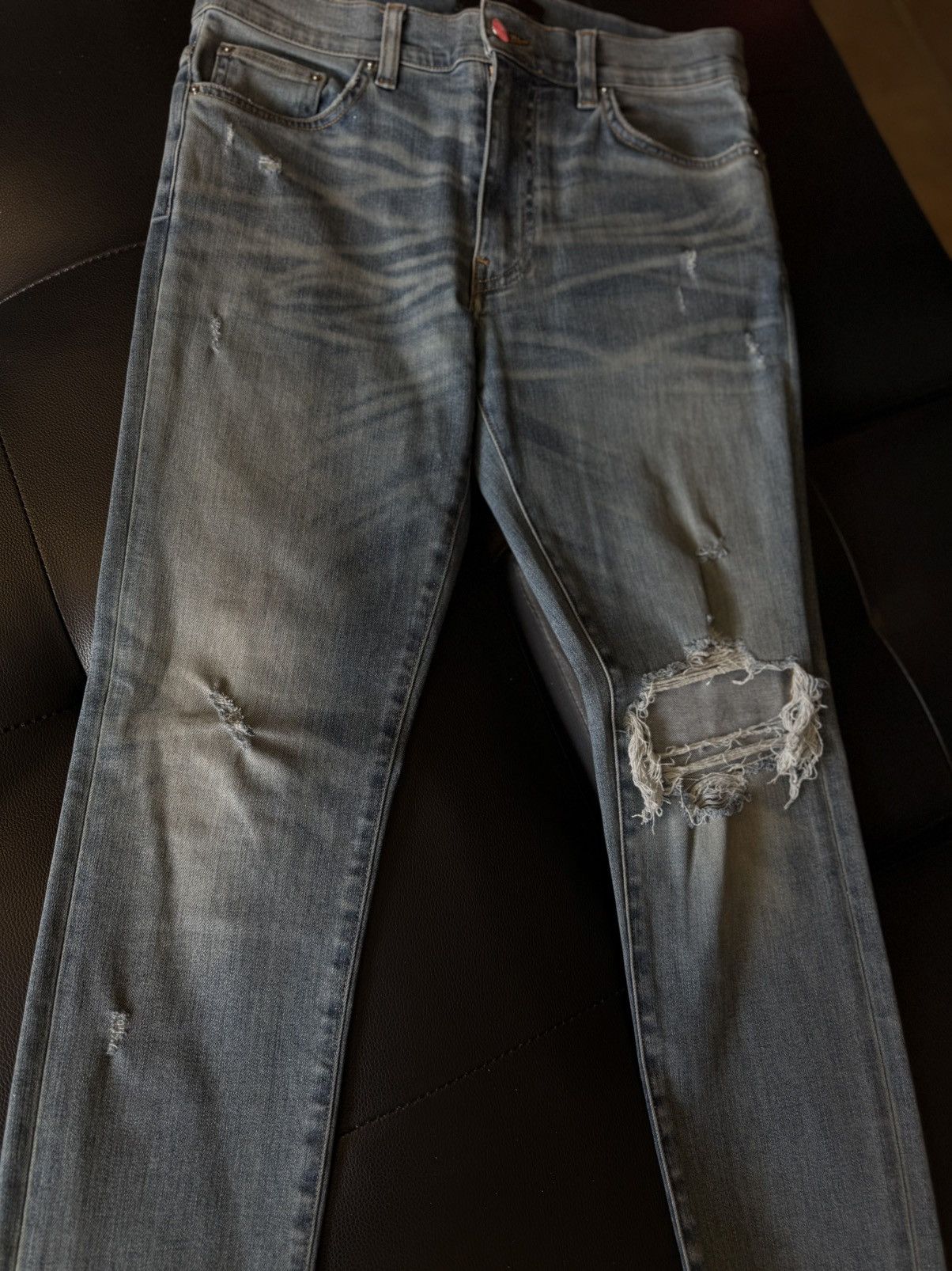 Amiri Amiri Blue Jeans Sparkle Glitter Patch Size 31 Flawless 🧼 Size US 31 - 3 Thumbnail
