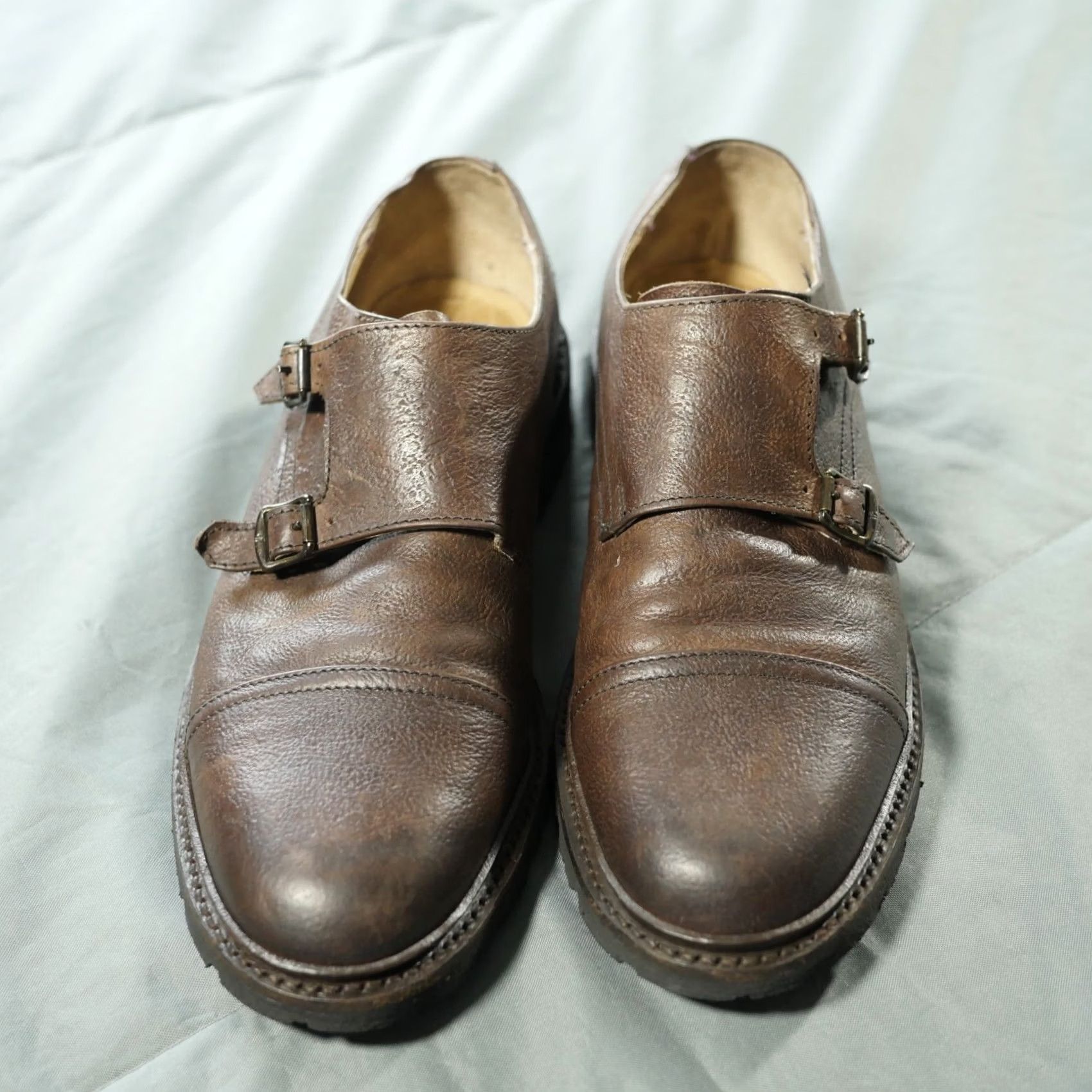 Frye Frye Shoes Mens 7.5 Brown Double Monk Straps Derby Dress Casual Chunky Leather Cap Toe Wingtip Size ONE SIZE - 3 Thumbnail
