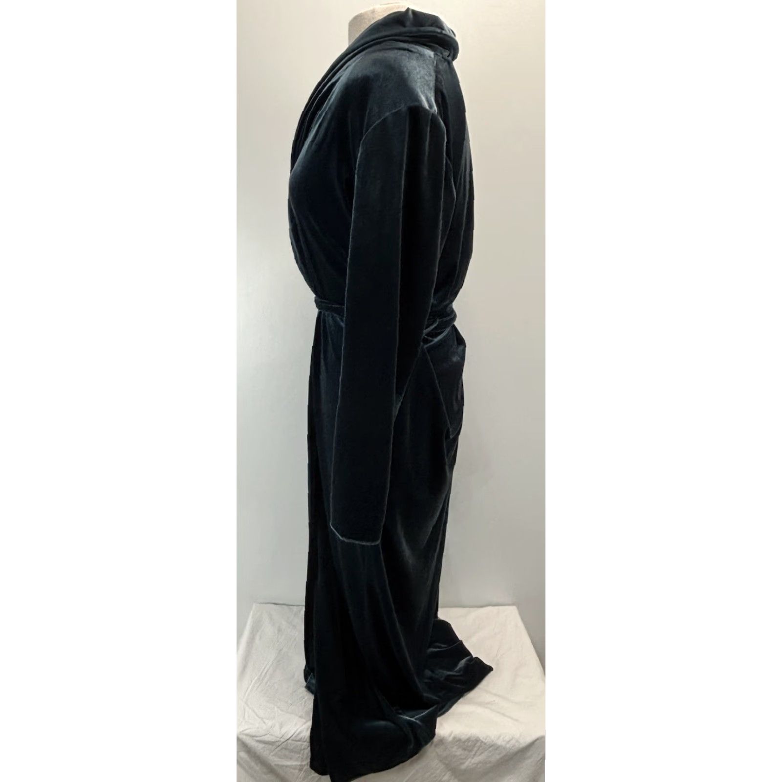 Vintage VINTAGE Diamond Tea Velour Robe Women’s Medium Lounge 1980s Canada Union Made Teal Green Size ONE SIZE - 2 Thumbnail