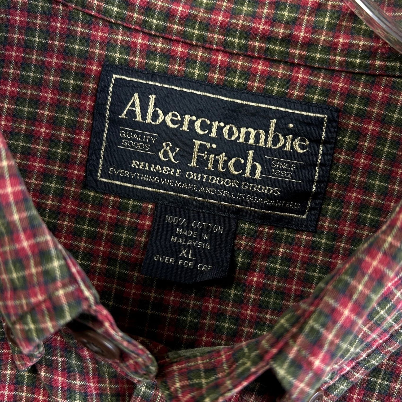 Abercrombie & Fitch Vintage Abercrombie & Fitch Plaid Button-Up Shirt XL Red Green Mens 90s Preppy College Classic y2k Short description Size US XL / EU 56 / 4 - 2 Thumbnail