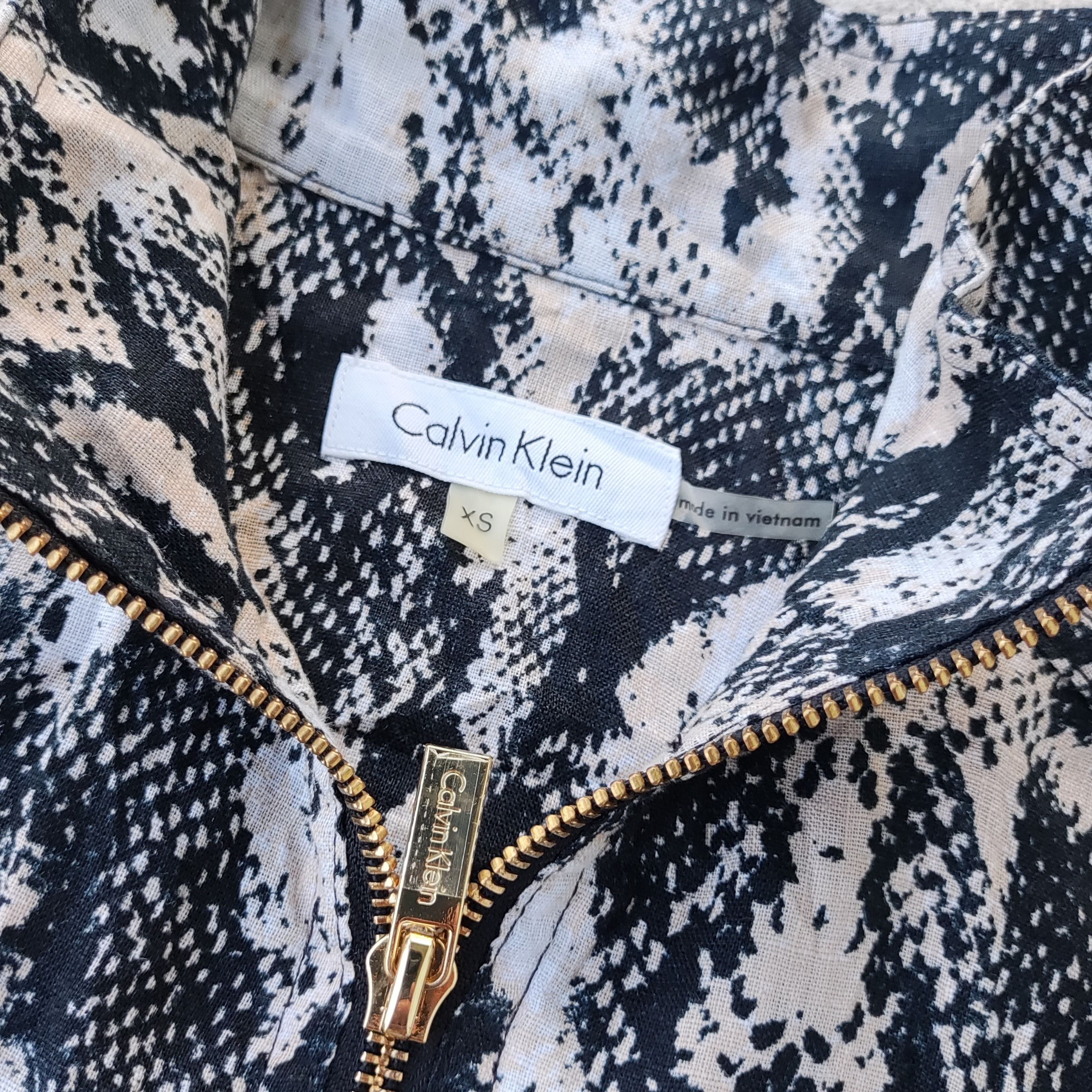 Calvin Klein Calvin Klein Snakeprint Linen Jacket M5TC5177 Size XS / US 0-2 / IT 36-38 - 3 Thumbnail