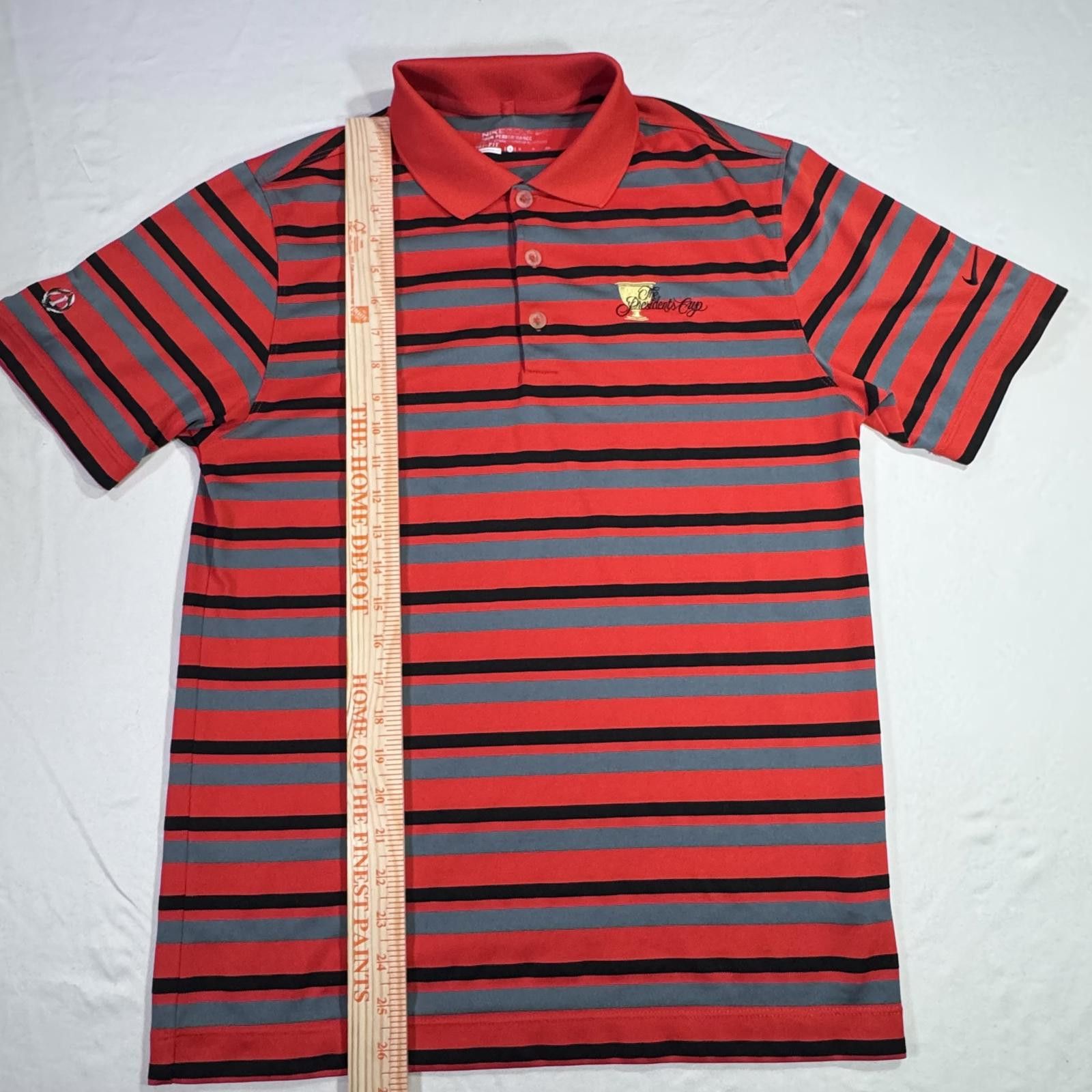 Nike Nike Golf President Cup Men's Small Dri-Fit Striped Red Size US S / EU 44-46 / 1 - 7 Thumbnail