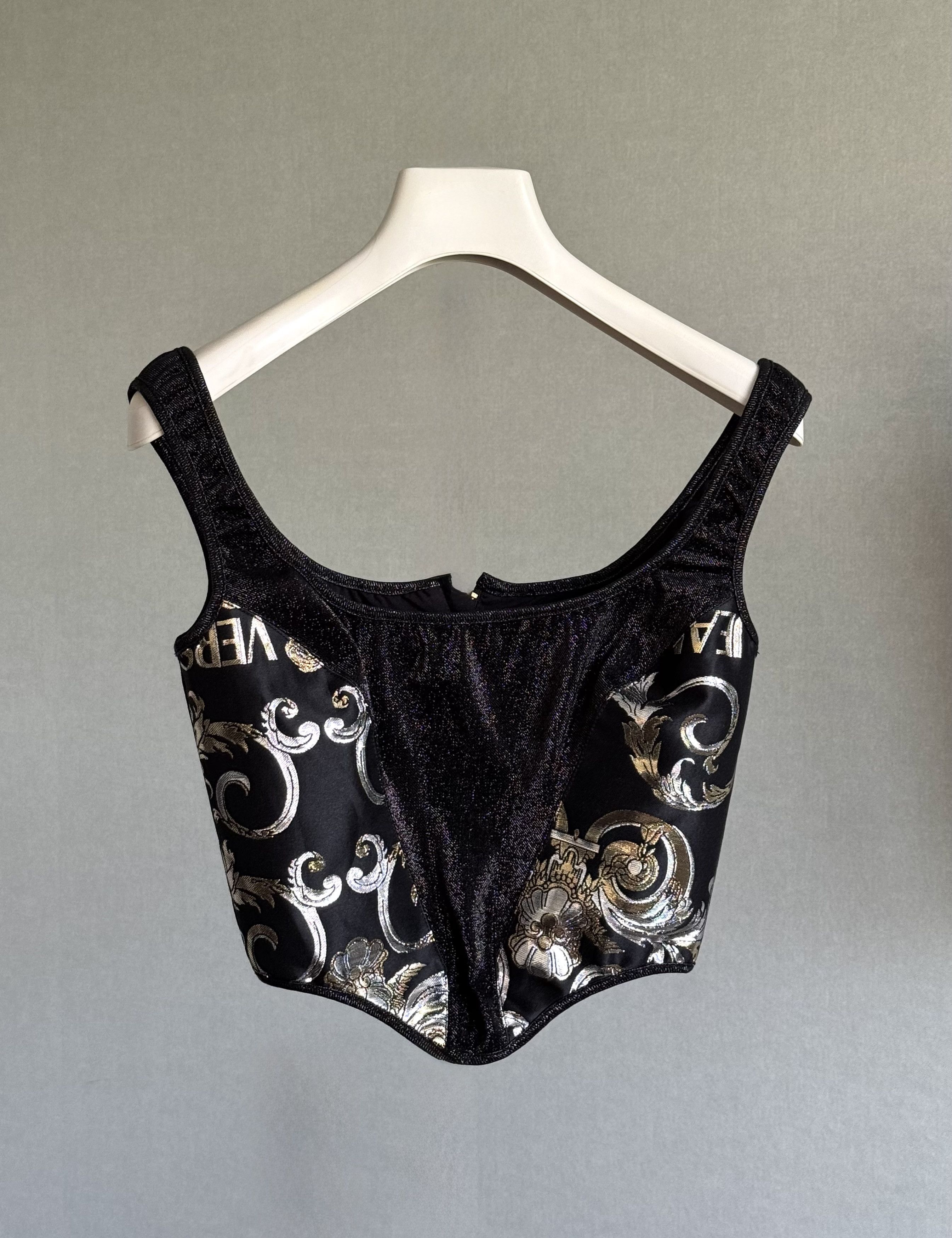 Versace Jeans Couture versace jeans metallic denim top w/ brocade Size XS / US 0-2 / IT 36-38 - 1 Thumbnail