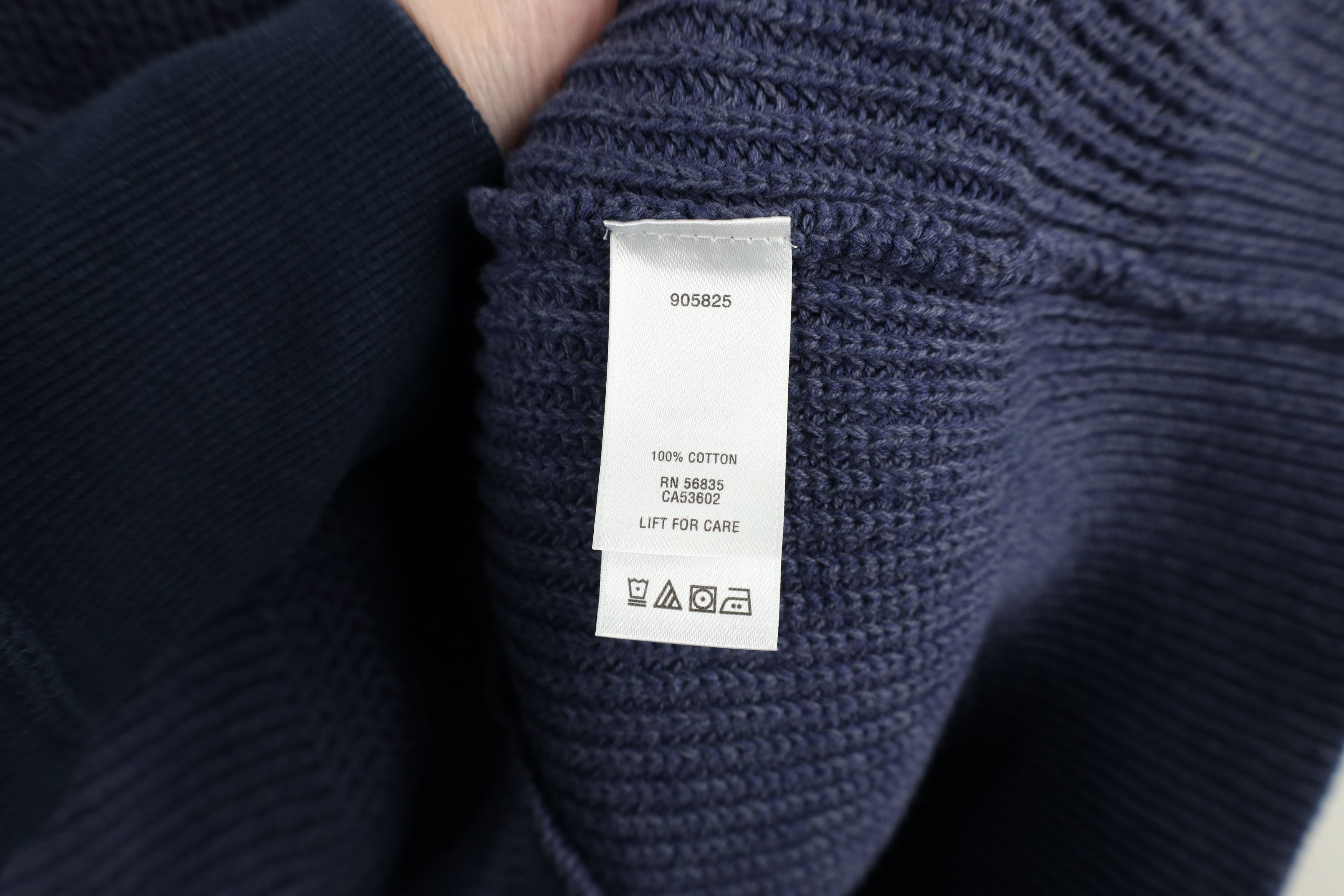 Cabelas × Vintage Vintage Cabelas Blank Cotton Ribbed Knit Henley Sweater Blue Size US L / EU 52-54 / 3 - 9 Thumbnail