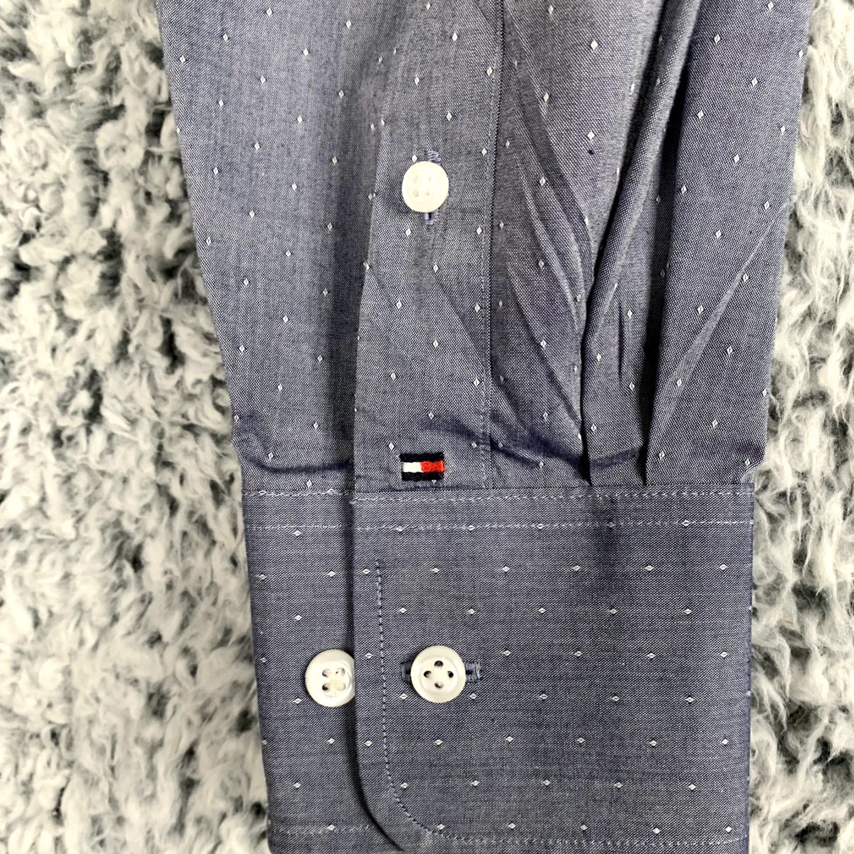 Tommy Hilfiger Tommy Hilfiger Shirt Mens M Blue Speckle Polka Dot Button-Up Classic Preppy Size US M / EU 48-50 / 2 - 4 Thumbnail
