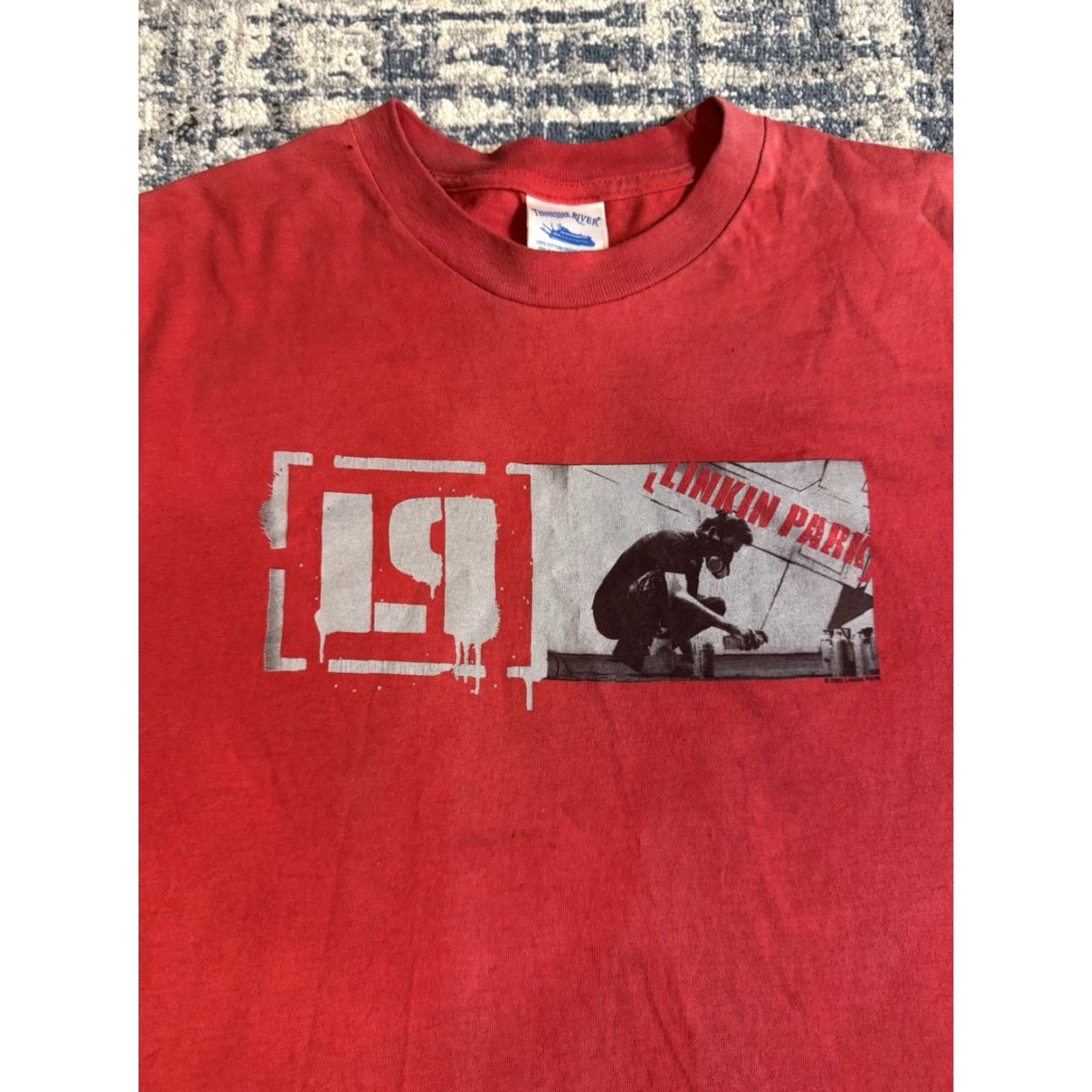 VINTAGE Linkin Park Meteora T Shirt Size L Red Men Short Sleeve 