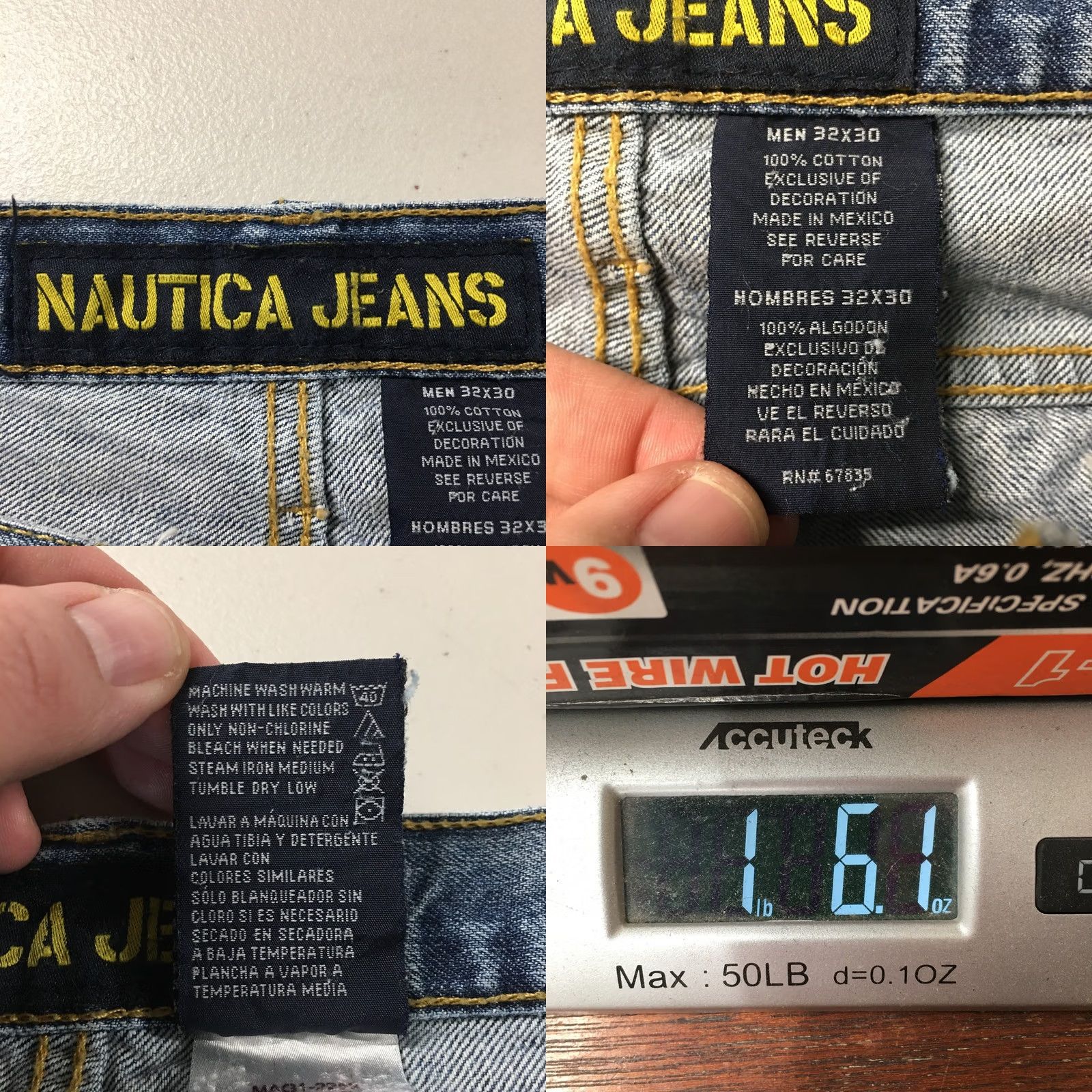 Nautica Nautica Cropped Jeans Mens 32x30 Blue Denim Cotton Mid Rise Zip Fly 5 Pockets Size US 32 / EU 48 - 10 Thumbnail