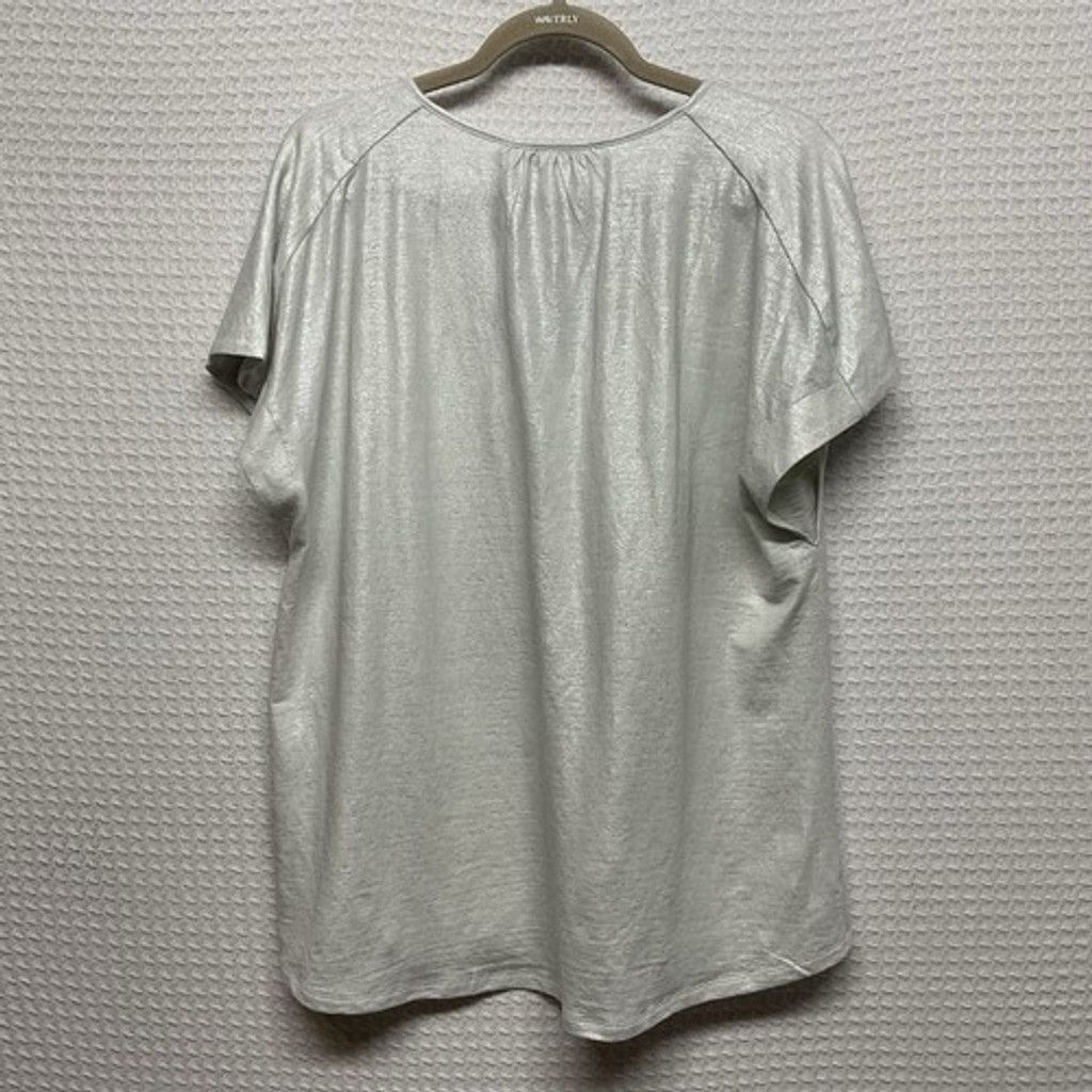Chicos NWT Chico's Flutter Sleeve T-Shirt Top Women 4/US2XL Shimmer Size XXL / US 16-18 / IT 52-54 - 12 Thumbnail