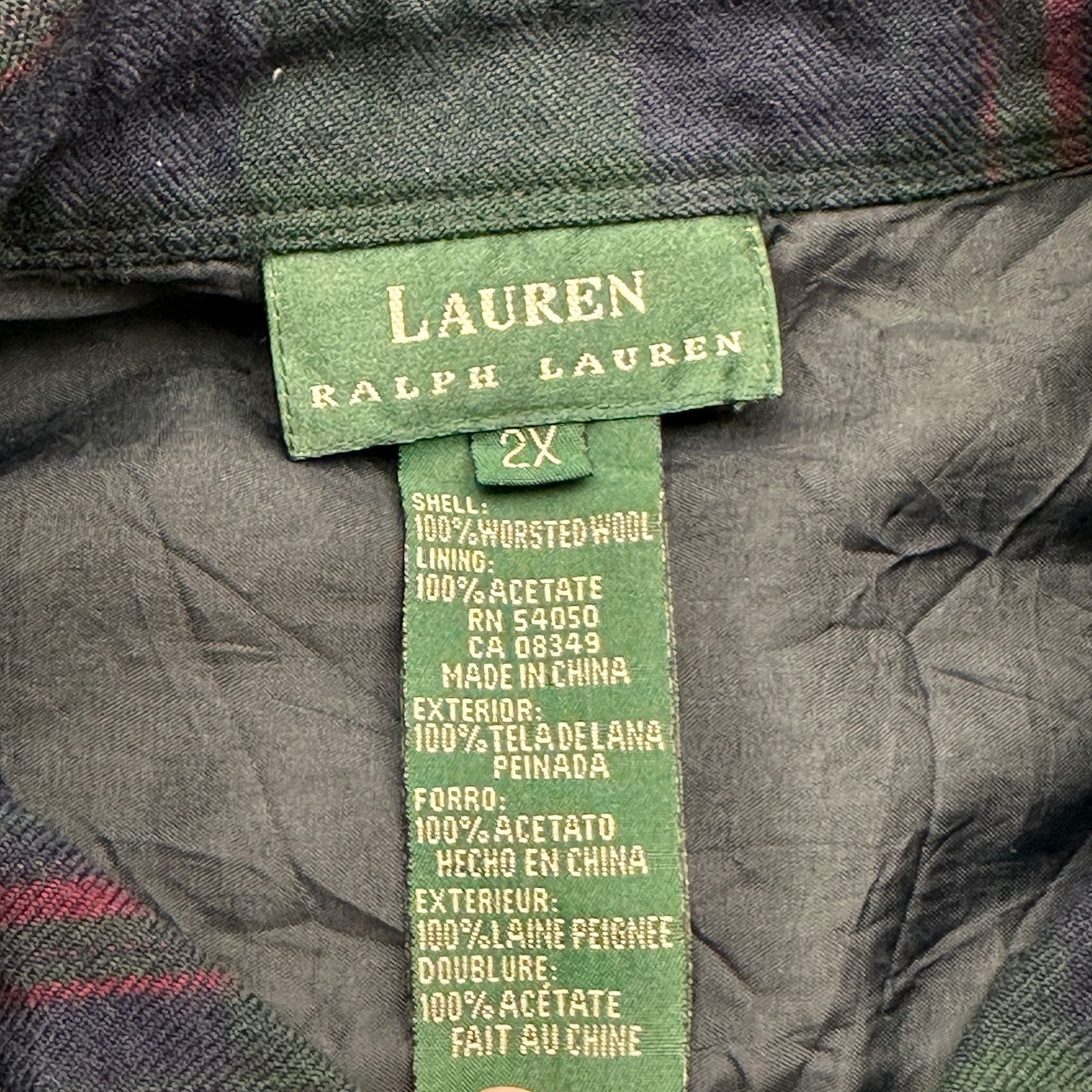Ralph Lauren Ralph Lauren Wool Flannel Plaid Shirt Womens 2X Size XXL / US 16-18 / IT 52-54 - 2 Thumbnail
