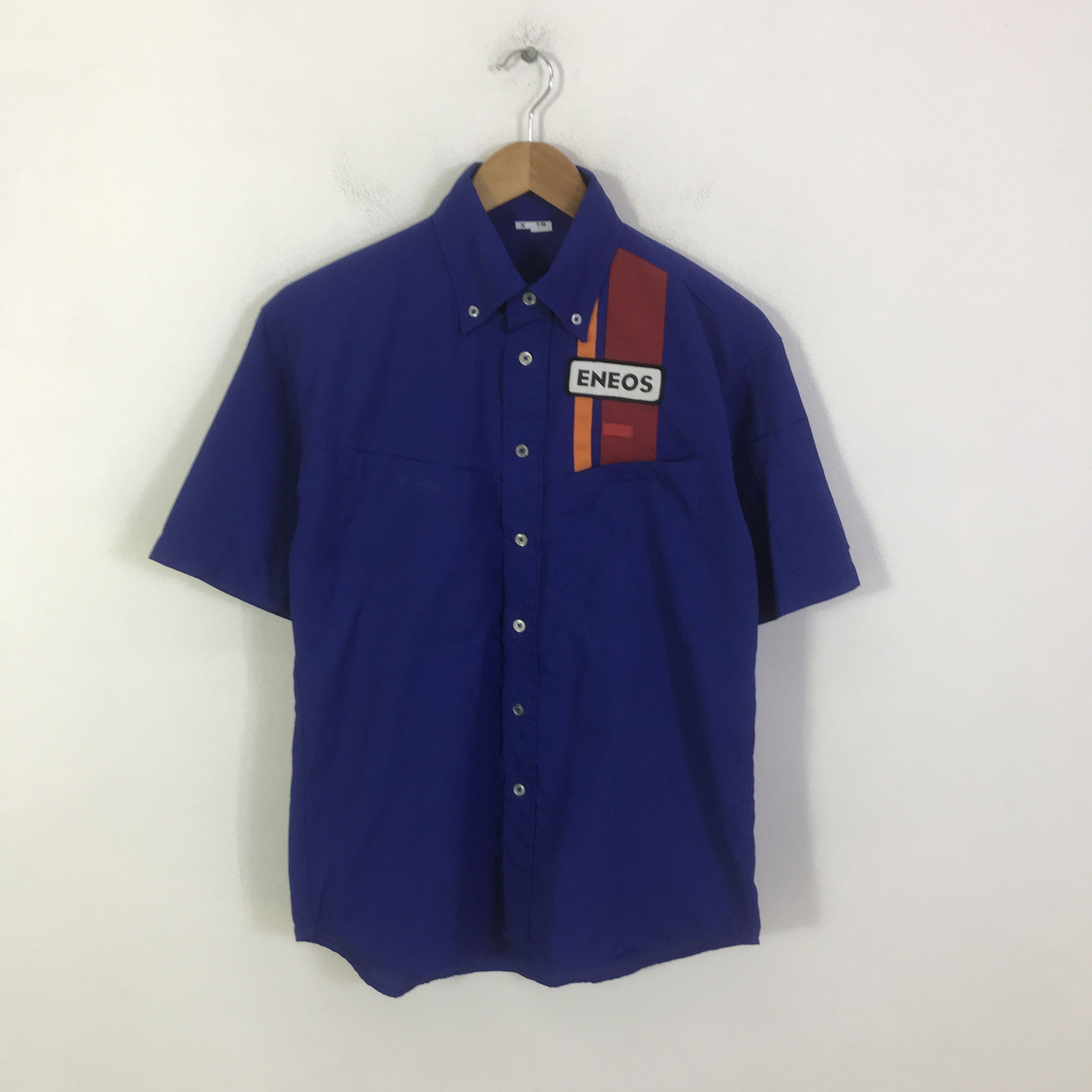 Japanese Brand Vtg Eneos Oil Racing Work Button Up shirt K117B23 Size US S / EU 44-46 / 1 - 1 Thumbnail