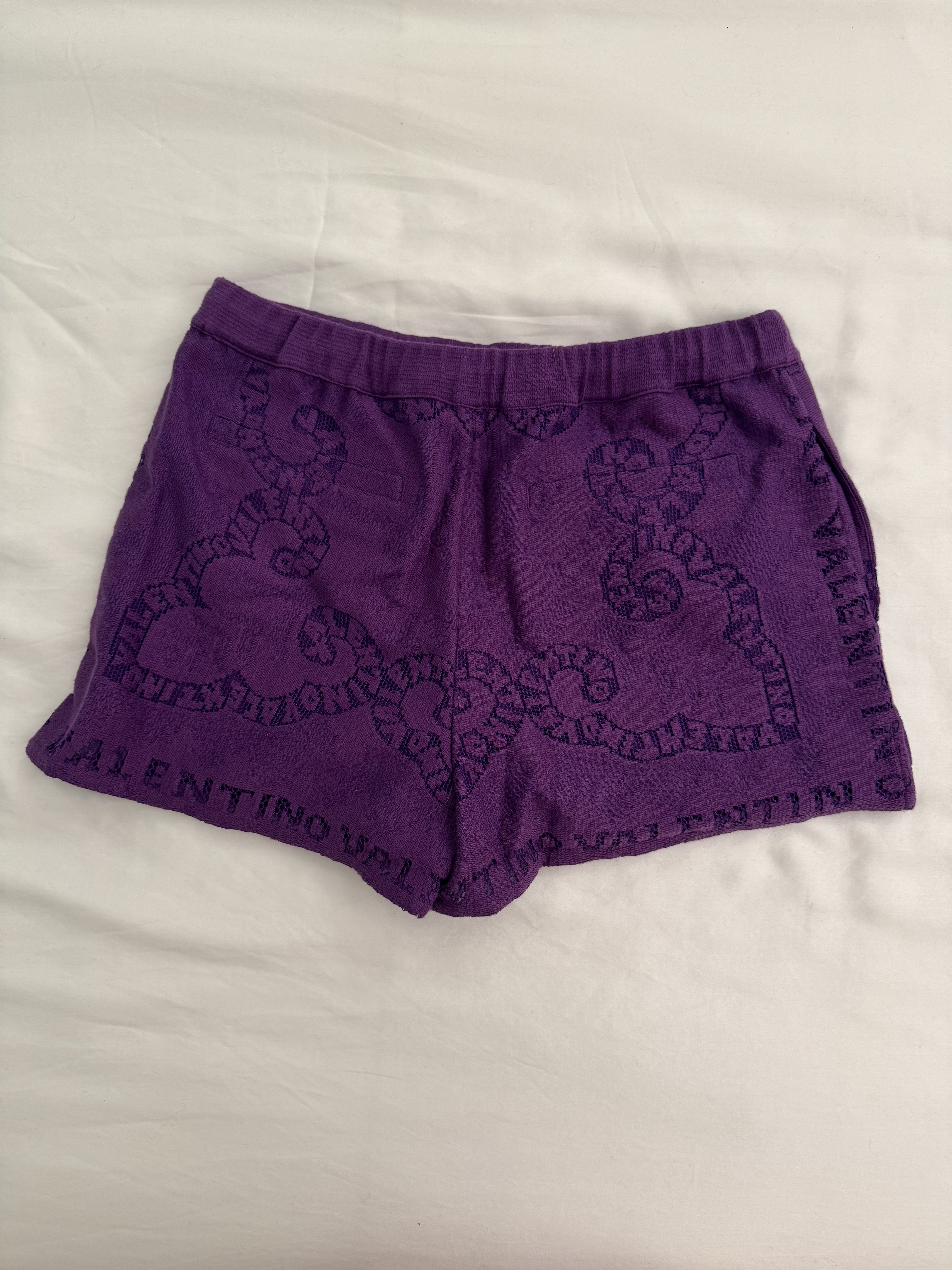 Valentino Mini Bandana Guipure Lace Cotton Blend Shorts Size 42" / US 20 - 2 Thumbnail