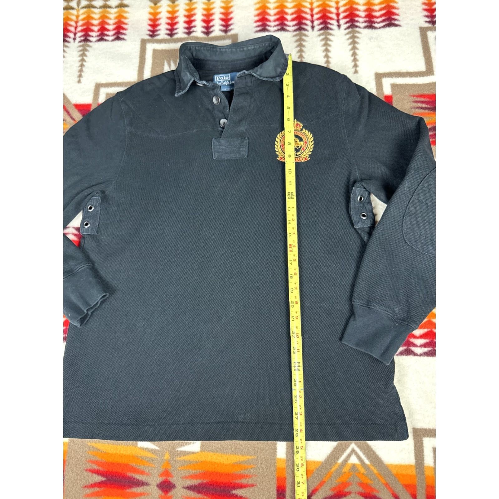 Ralph Lauren VINTAGE Ralph Lauren RL Snow Polo Challenge Cup Black Rugby Shirt L Men Black Rugby Polo Shirt Men L Vintage Black RFC Size US L / EU 52-54 / 3 - 5 Thumbnail