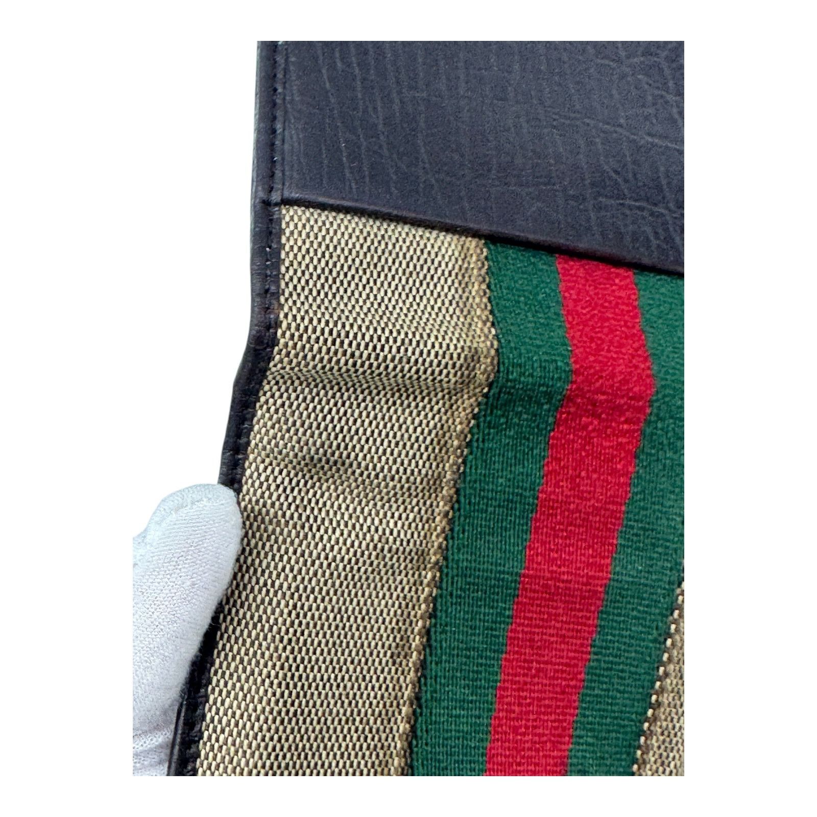 Gucci 🔴 Gucci Pocket Organizer Wallet - Raffia with Web Size ONE SIZE - 9 Thumbnail