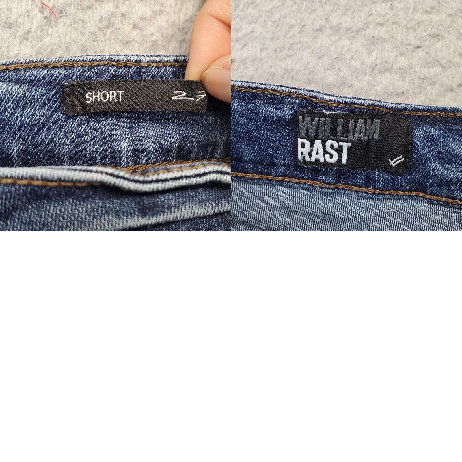 Denime William Rast Womens Jeans Shorts 27 Blue Denim Cuffed Hem Streetwear Distressed Shorts Size 27" / US 4 / IT 40 - 8 Thumbnail