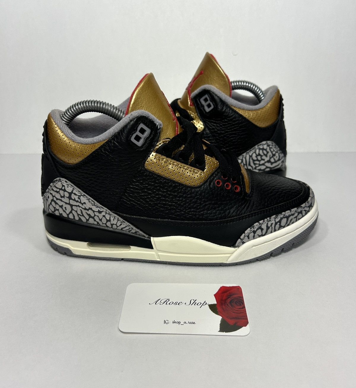 Jordan Brand × Nike Nike Air Jordan 3 Retro ‘Black Cement Gold’ Shoes Size: 6 W Size US 6 / IT 36 - 1 Thumbnail