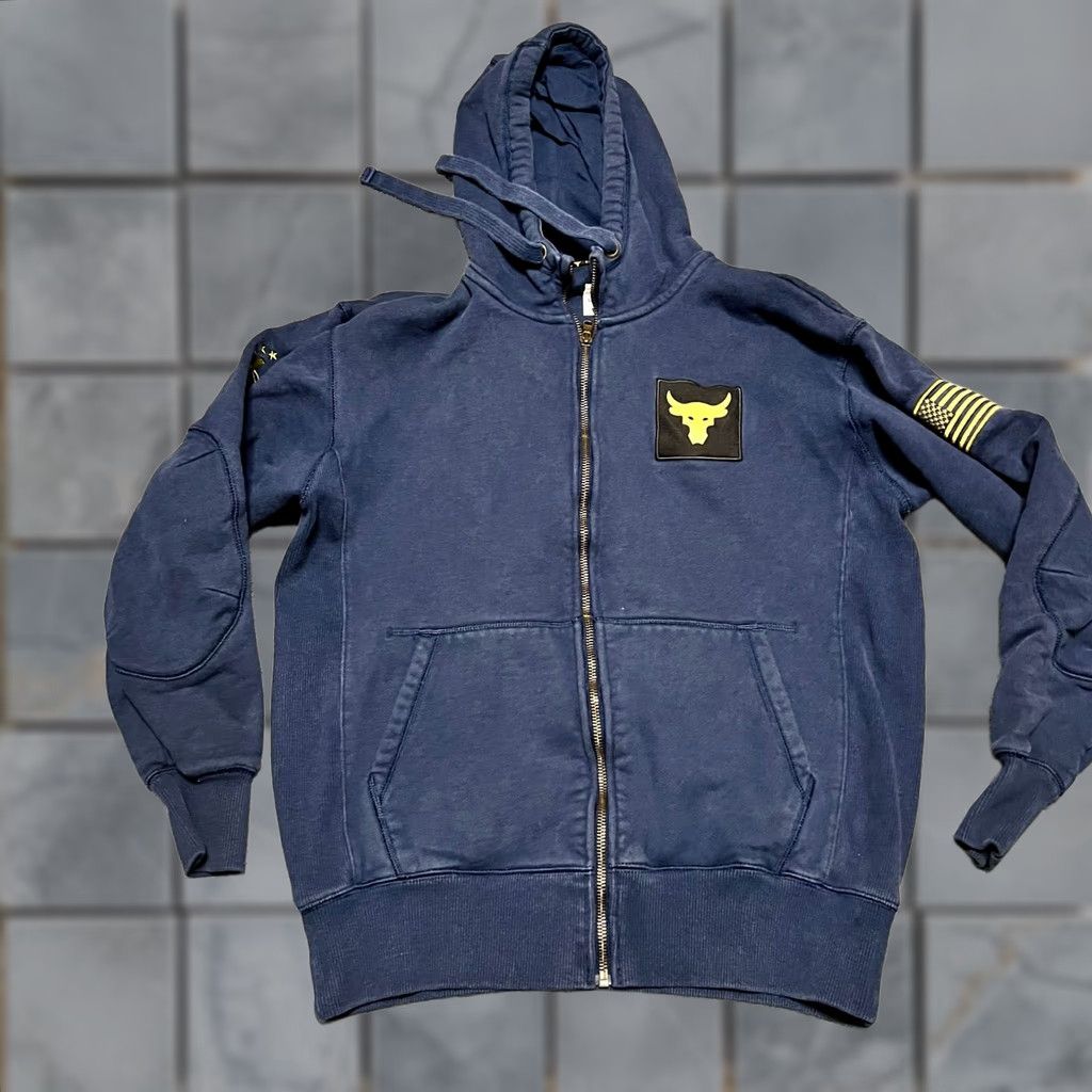 Under Armour Under Armour Project Rock Hoodie Mens Small Blue Freedom Full Zip Sweatshirt Size US S / EU 44-46 / 1 - 1 Thumbnail