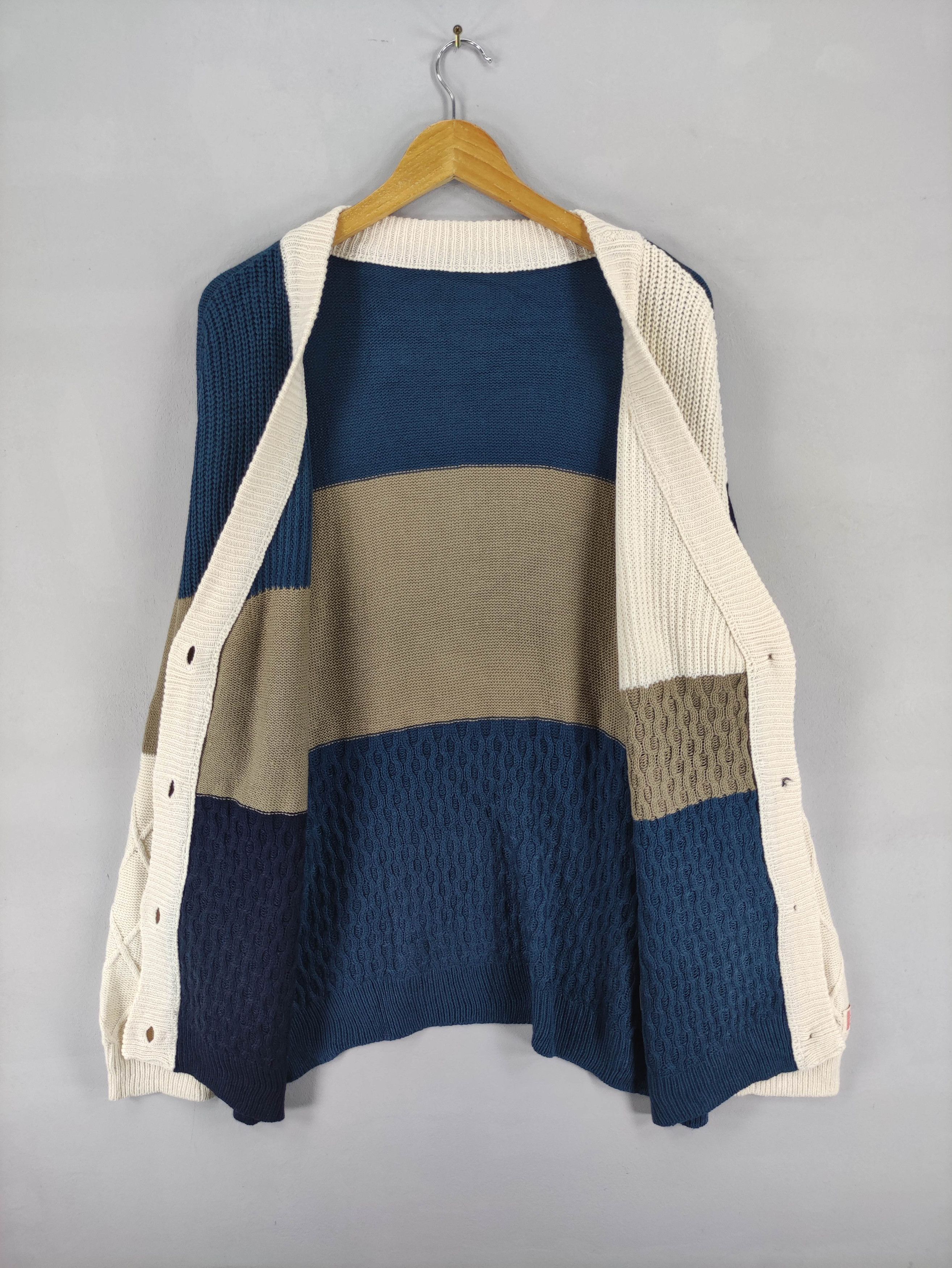 Japanese Brand Vintage Java Cardigan Block Colour Acrylic knit Sweater Size US L / EU 52-54 / 3 - 3 Thumbnail