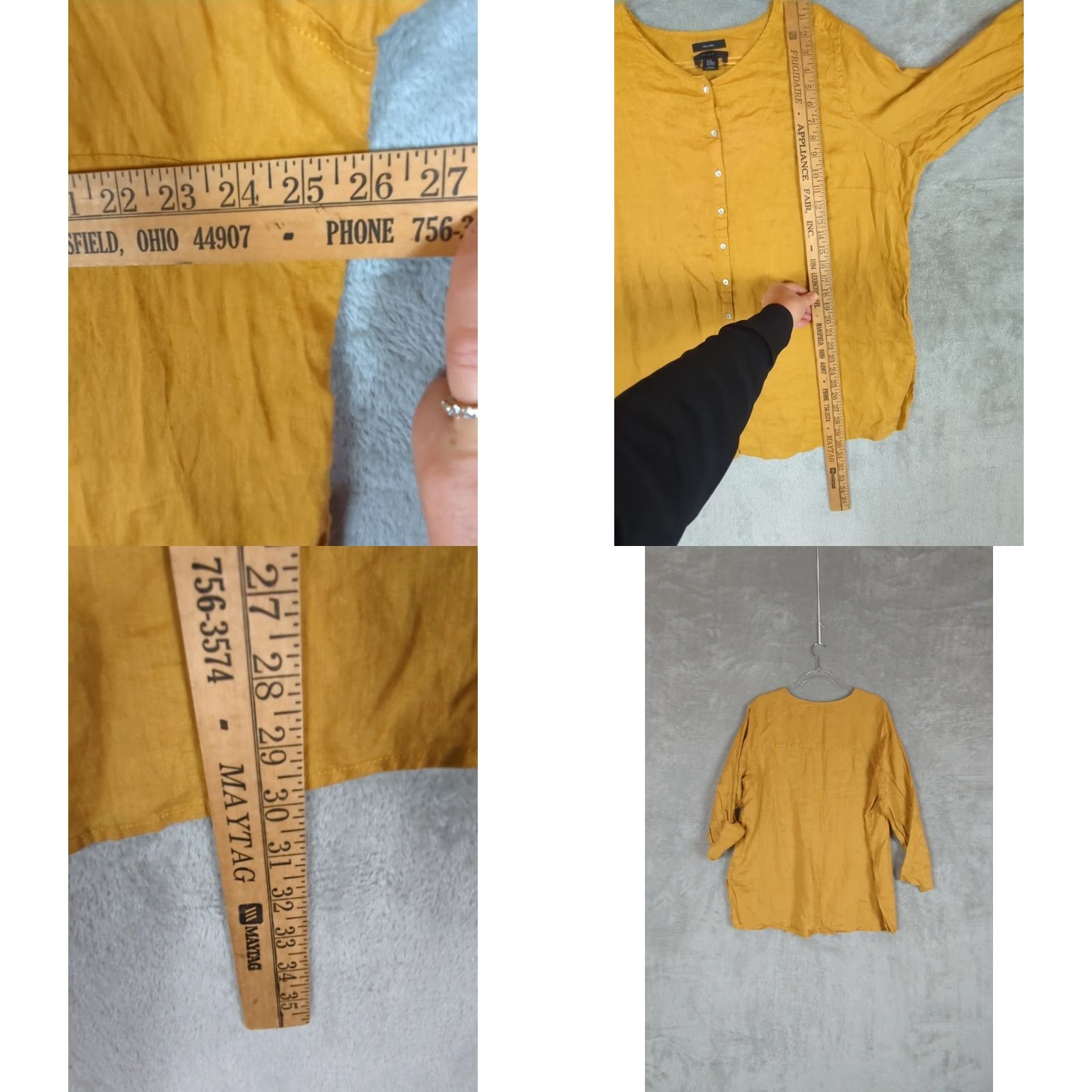 Vintage VINTAGE Tahari Linen Button-Up Tunic Women's 2X Long Sleeve Mustard Lagenlook Minimalist Size XXL / US 16-18 / IT 52-54 - 8 Thumbnail