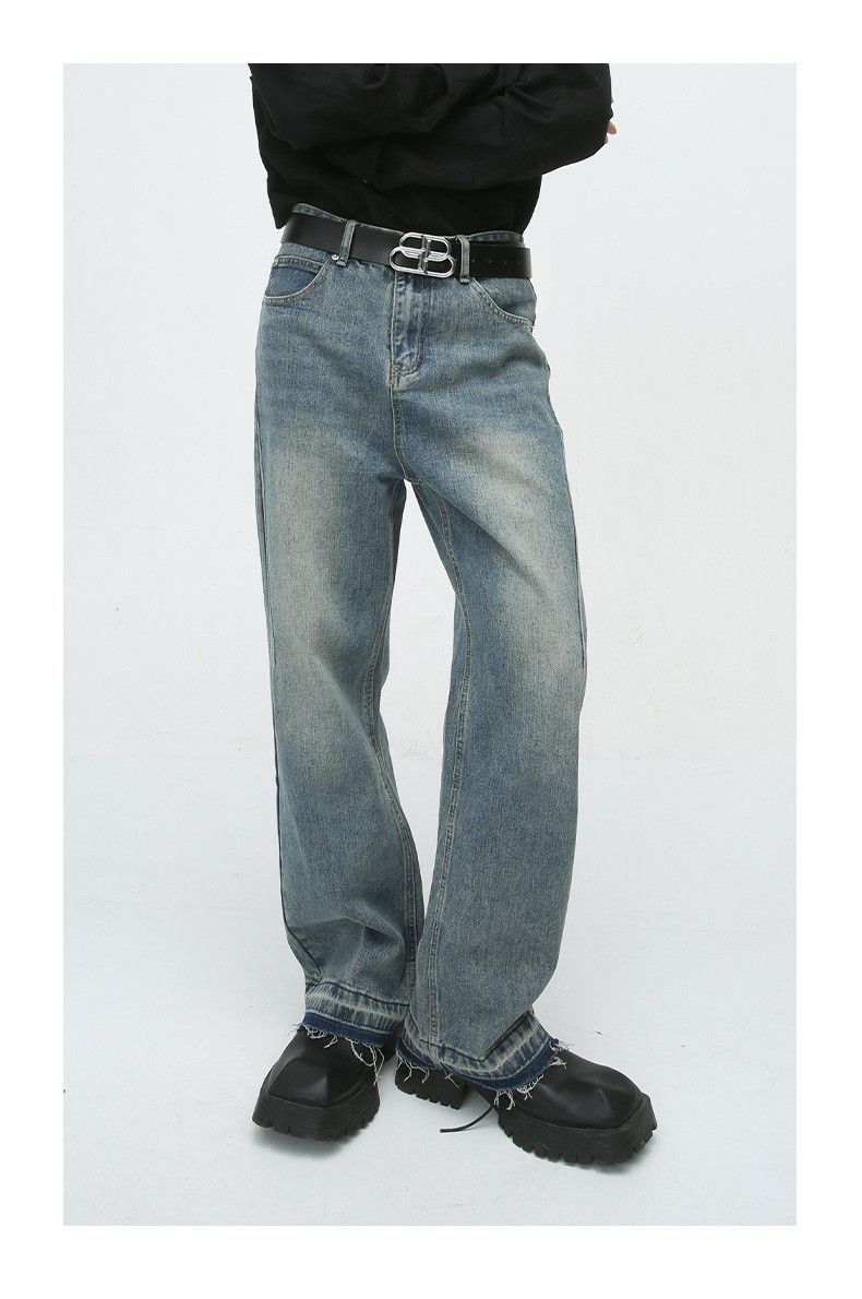 Japanese Brand × Jean Loose straight-leg distressed jeans Size US 32 / EU 48 - 2 Thumbnail