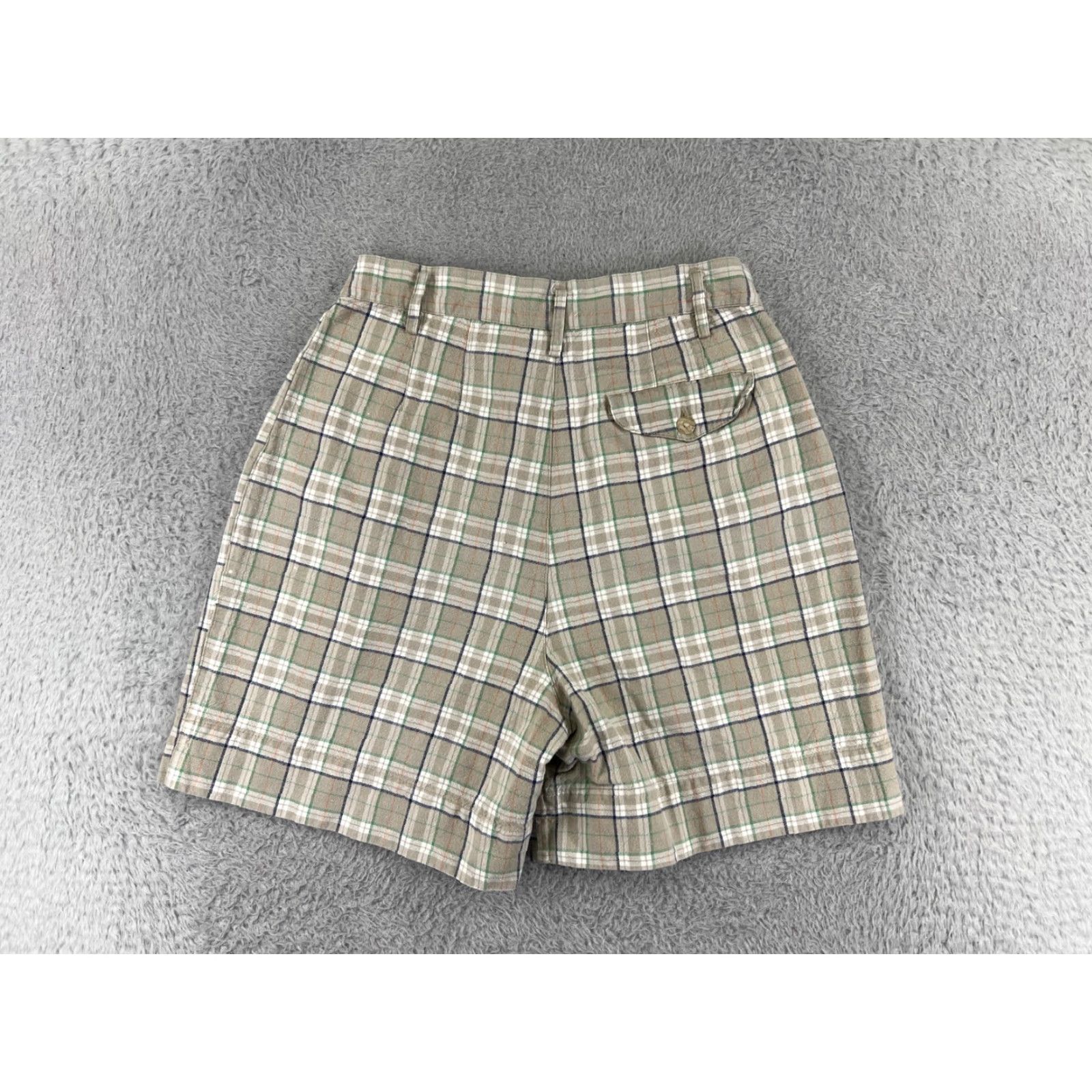 Vintage VINTAGE Ki Ko Mo Shorts Womens 13 Beige Plaid 100% Cotton Pleated Front Zip Fly Bermuda Shorts Women Beige Plaid Cotton 13" Size 34" / US 12 / IT 48 - 2 Thumbnail