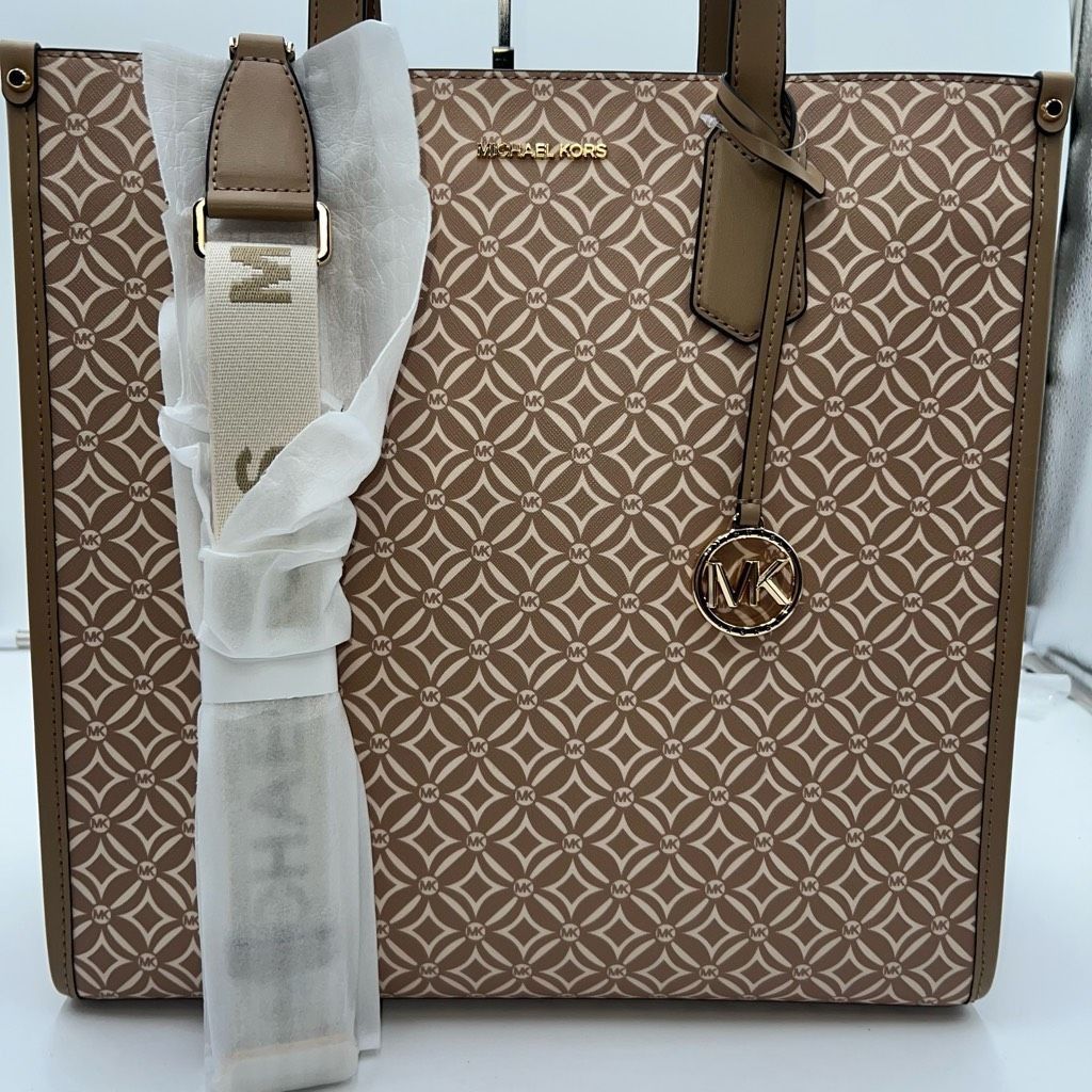 Michael Kors Michael Kors Large Signature Logo Tote Bag Maple Camel Light Size ONE SIZE - 3 Thumbnail