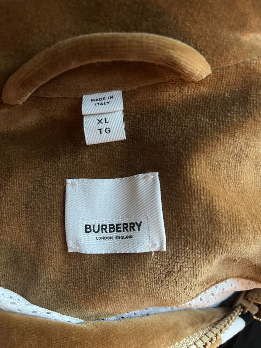 Burberry Burberry Logo-Appliquéd Cotton-Blend Velour Track Jacket XL Size US XL / EU 56 / 4 - 6 Thumbnail