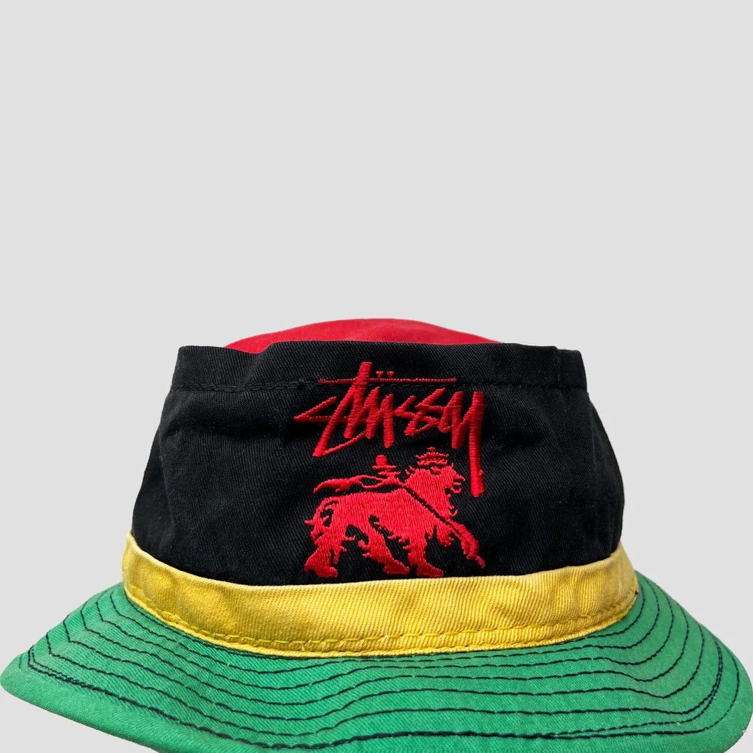 Stussy Stussy 1990 90s Vintage USA Made Streetwear Lion Bucket Hat Size ONE SIZE - 2 Thumbnail