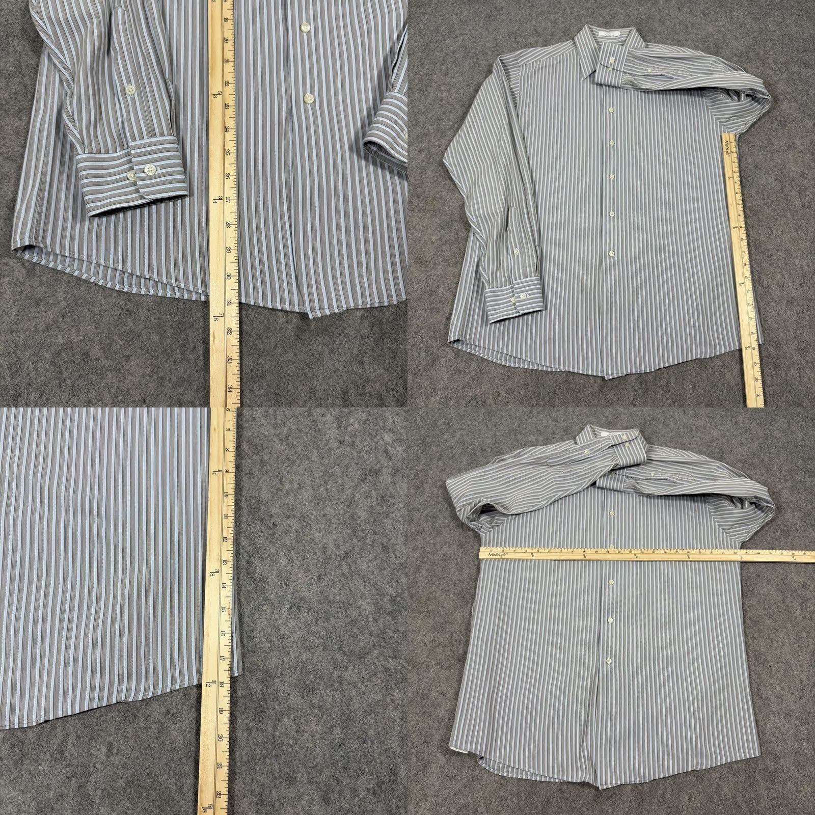Calvin Klein Calvin Klein Slim Fit Button-Down Shirt Men’s Size 16 34/35 Gray White Stripes Shirt Mens Slim Stripe Calv in Klein Button-Down Shirt Size US L / EU 52-54 / 3 - 8 Thumbnail