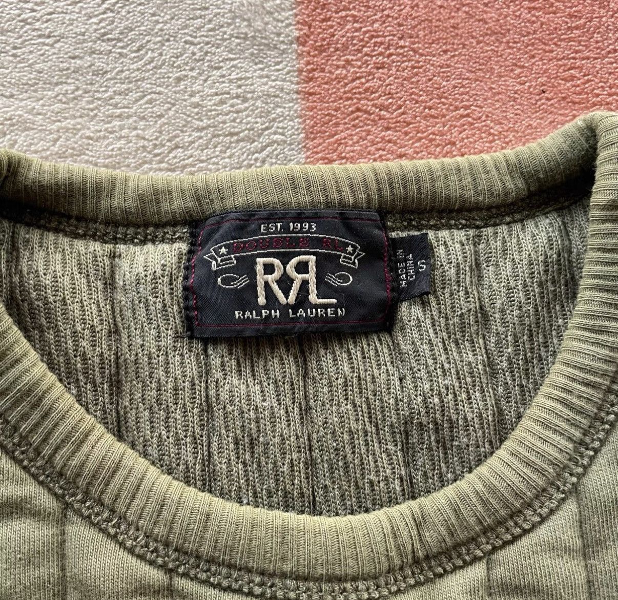 RRL Ralph Lauren RRL Ralph Lauren Olive Green Quilted Sweatshirt K22 Size US S / EU 44-46 / 1 - 3 Thumbnail