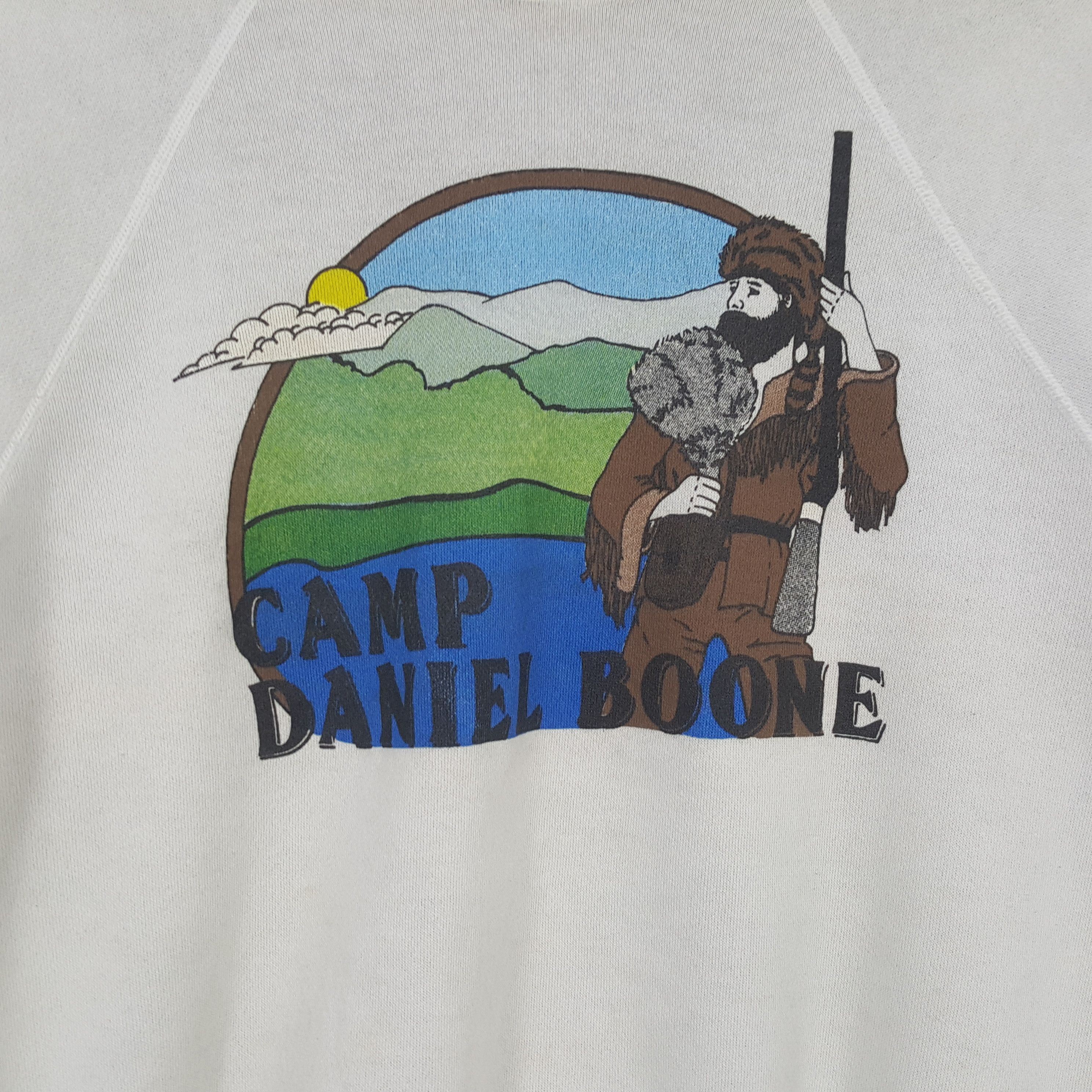 Hanes CAM DANIEL BOONE Streetwear Vintage Sweatshirt C286N13 Size US L / EU 52-54 / 3 - 2 Thumbnail