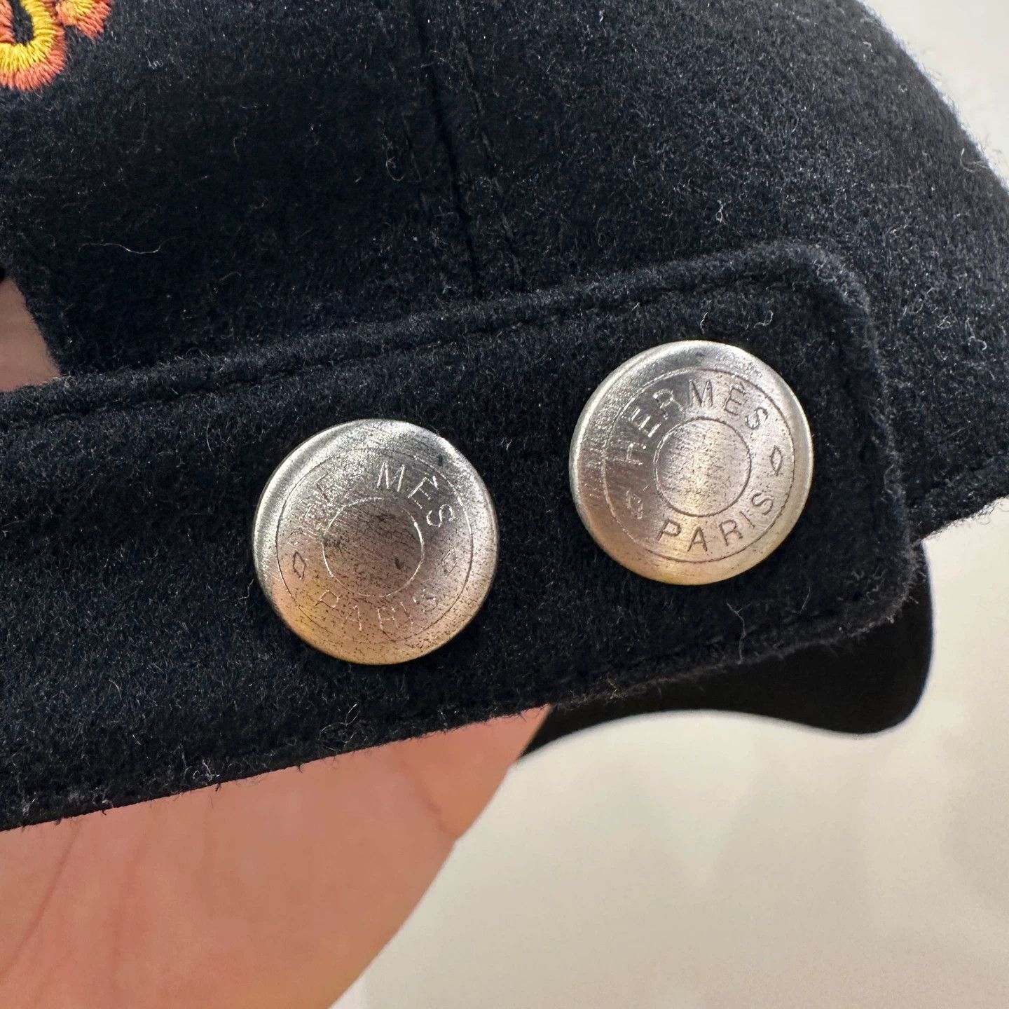 Hermes Hermes Cashmere Color Blocked Logo Baseball Cap 58 Size ONE SIZE - 7 Thumbnail