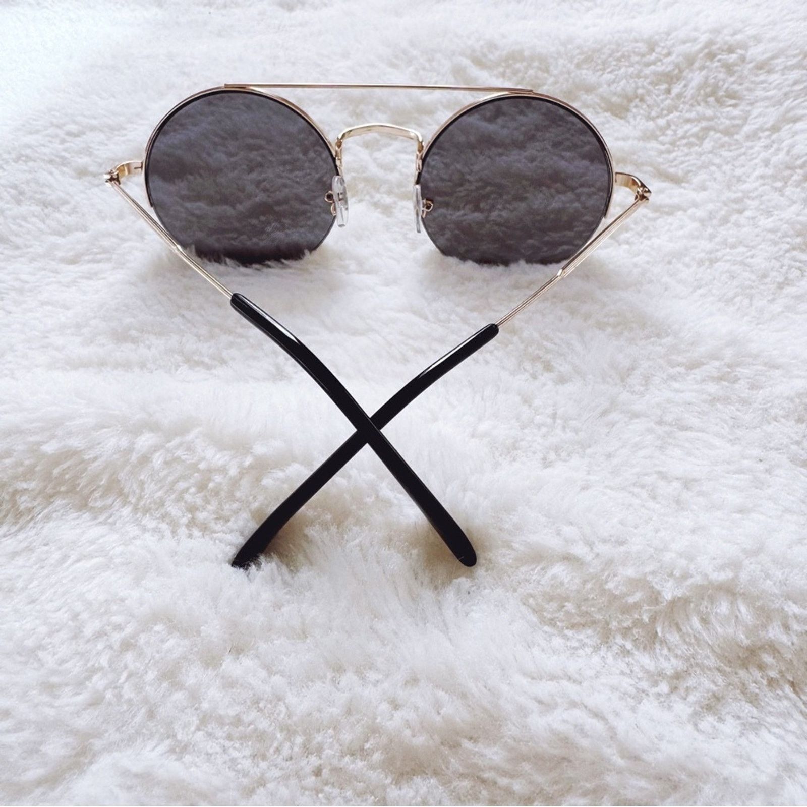 Other Carly Mirrored Gold Chic Round Sunglasses Size ONE SIZE - 10 Thumbnail