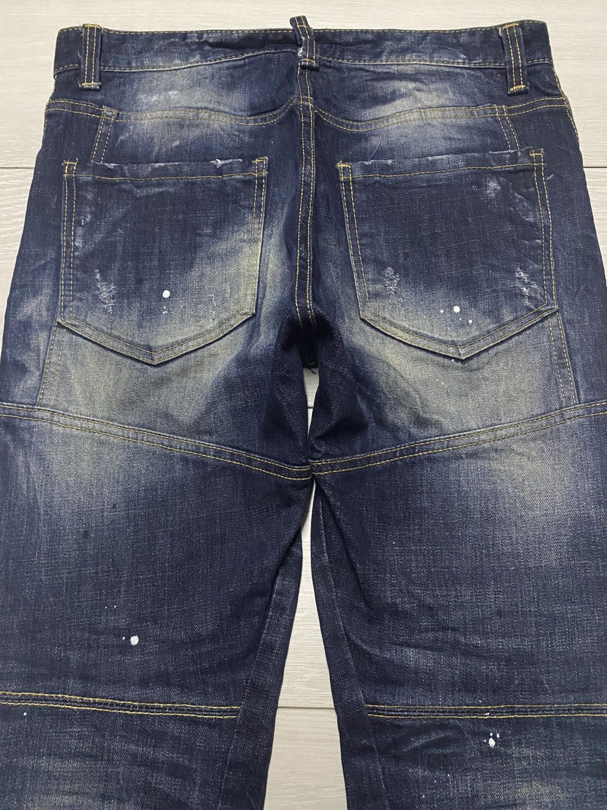 Japanese Brand Vintage AnotherShop Rag Paint Splatter Faded Skinny Jeans Size US 31 - 4 Thumbnail