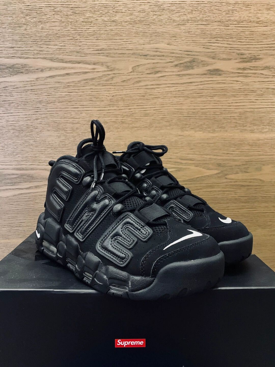 Nike Supreme x Nike Air More Uptempo 42 (Gold) Black No 3M Size US 9 / EU 42 - 2 Thumbnail